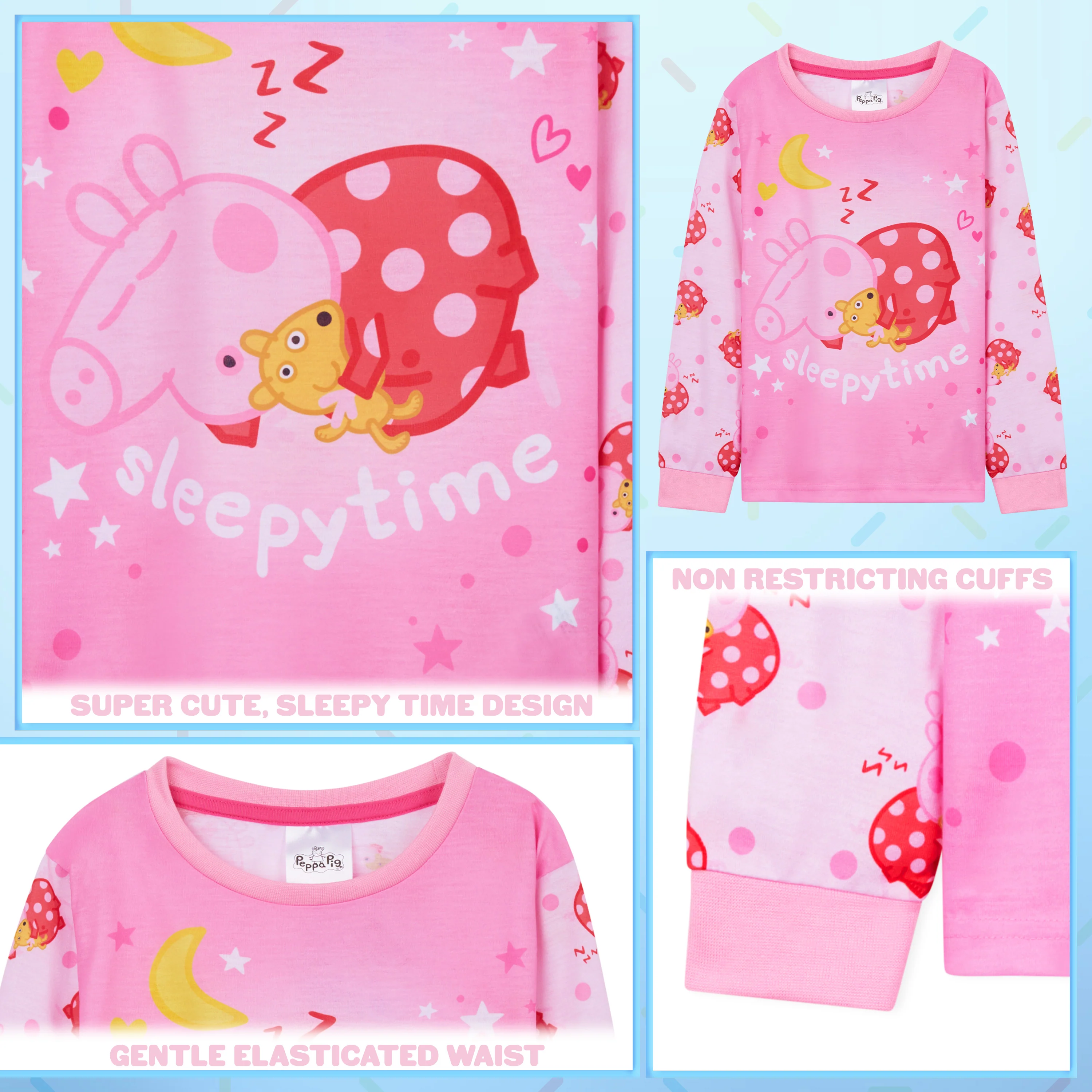 Peppa Pig Girls Long Pyjama Set, Soft Breathable Loungewear PJs - Gifts for Girls - Image 5