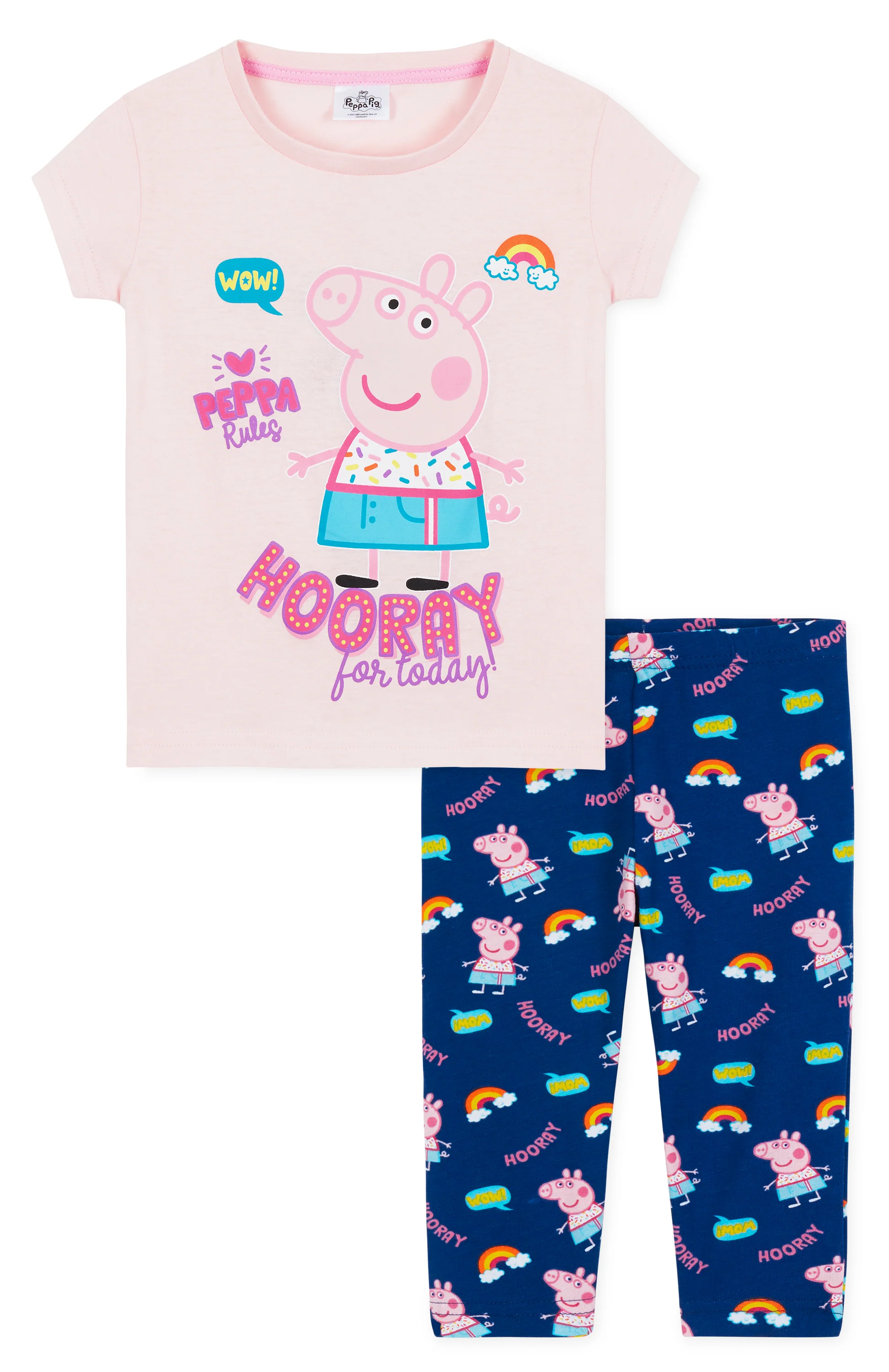 Peppa Pig Girls Pyjamas, PJ set for Girls with Short Leggings for Girls