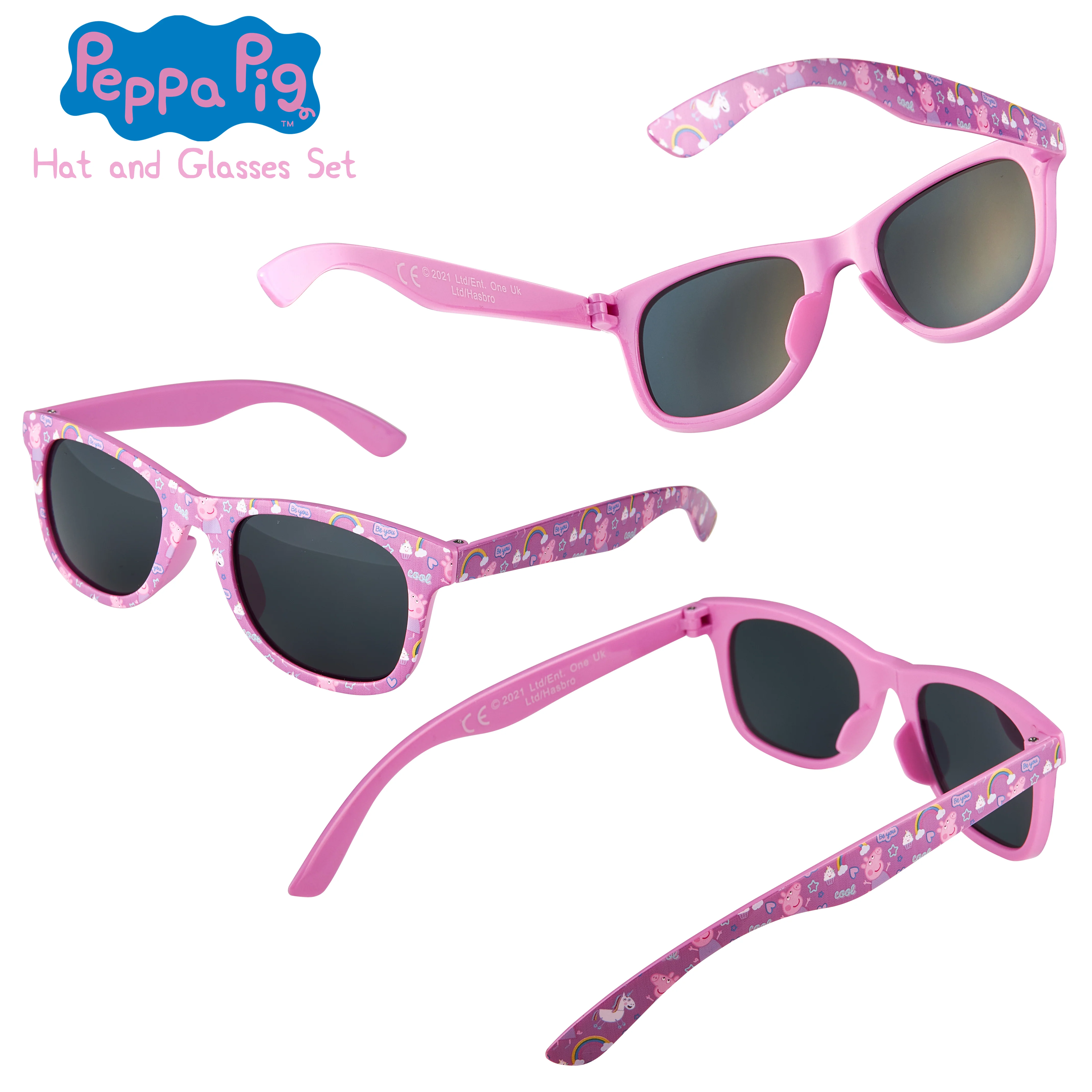 Peppa Pig Girls Summer Hat & Kids Sunglasses, Rainbow Unicorn Pink Baseball Cap - Image 7