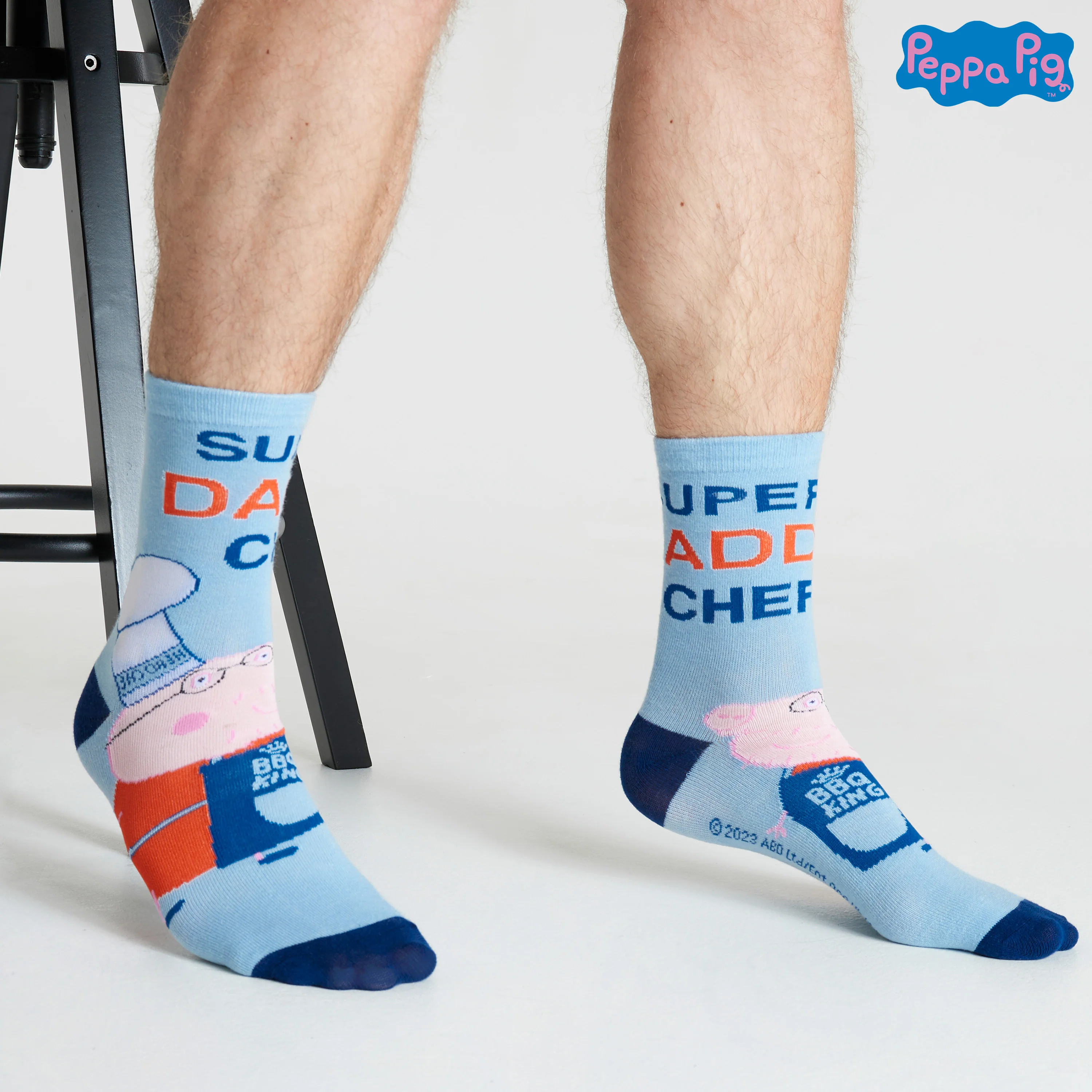 Peppa Pig Mens Socks - Daddy Pig Pack of 5 Crew Socks for Men - Image 3