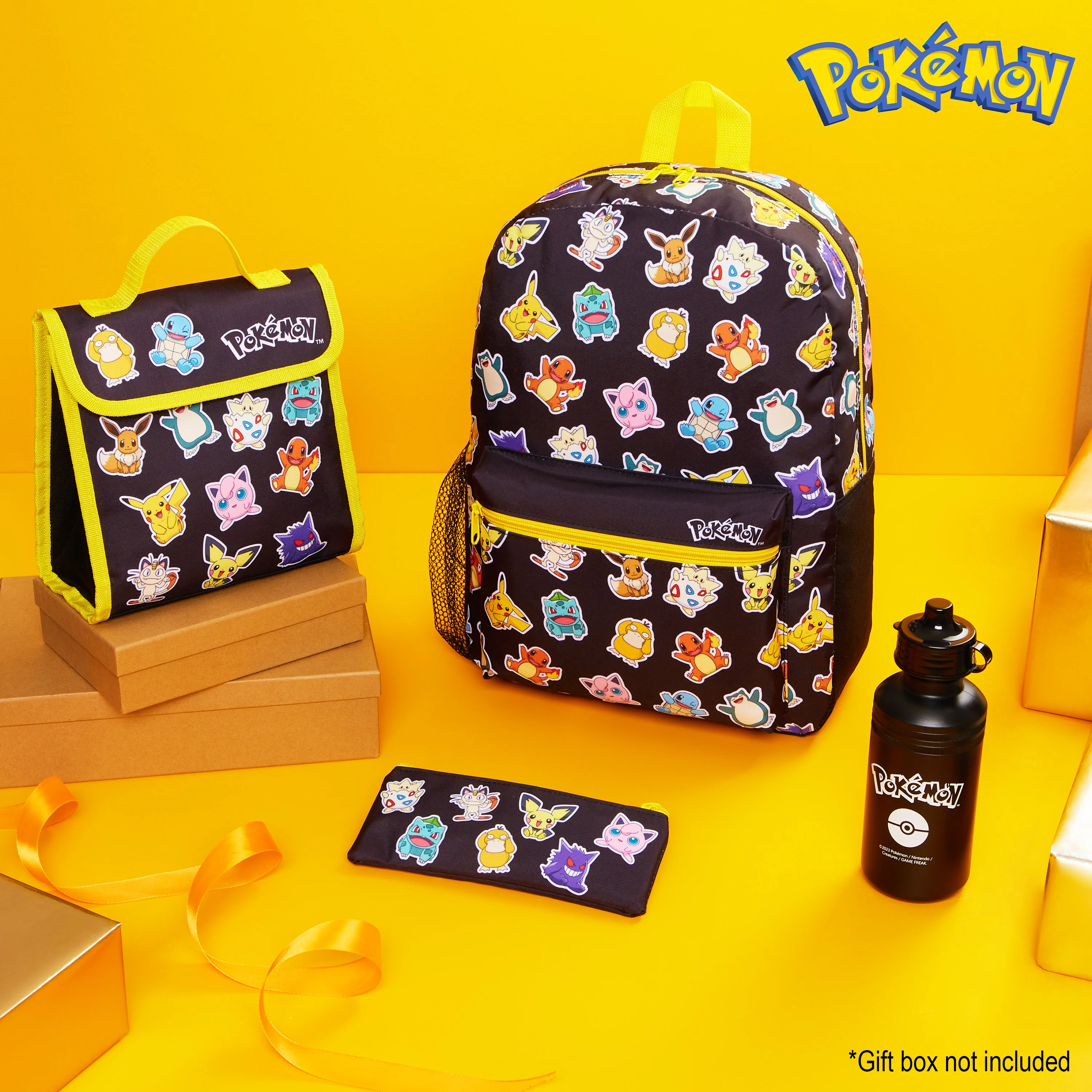 Pokemon Backpack Set 4 Pcs Water Bottle Backpack Pencil Case Insulated Lunch Bag - Image 5