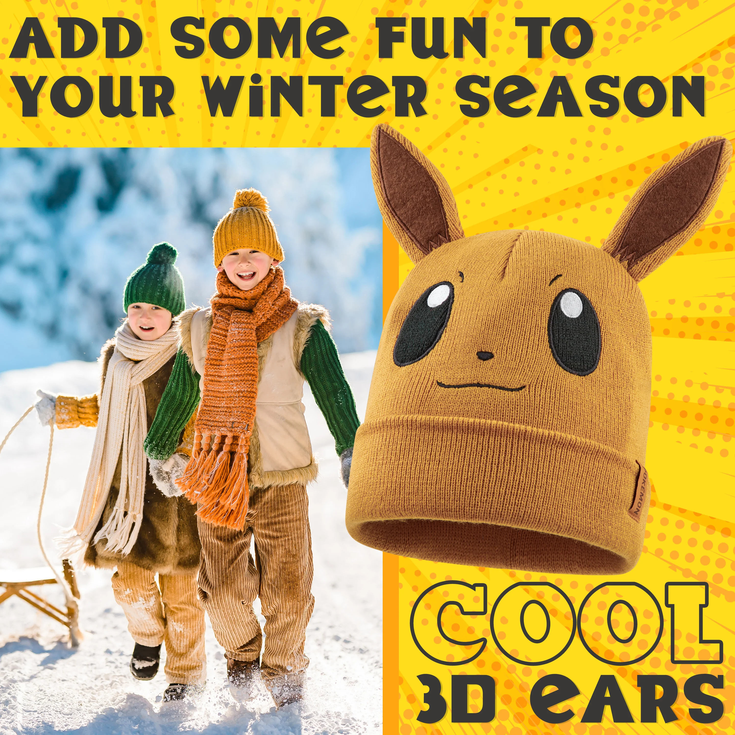 Pokemon Beanie Hat for Kids - Warm Cosy Knitted Winter Hats for Kids One Size - Anime Gifts for Kids - Image 2