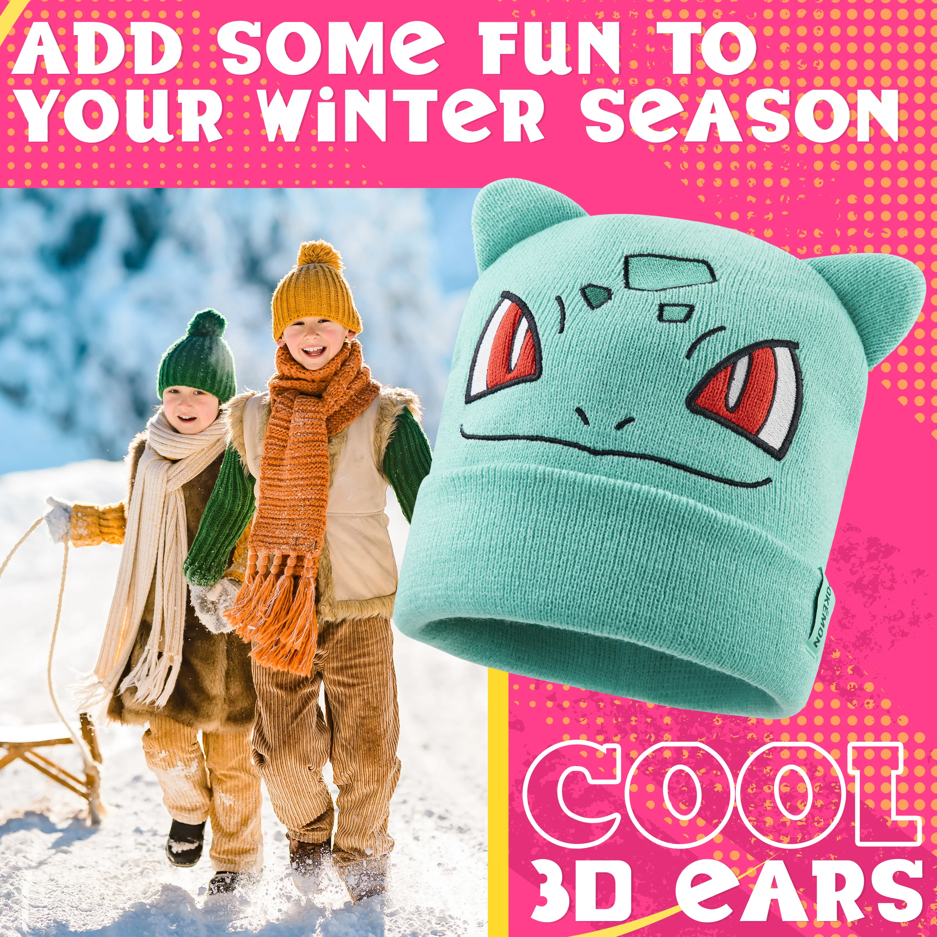 Pokemon Beanie Hat for Kids - Warm Cosy Knitted Winter Hats for Kids One Size - Anime Gifts for Kids - Image 2