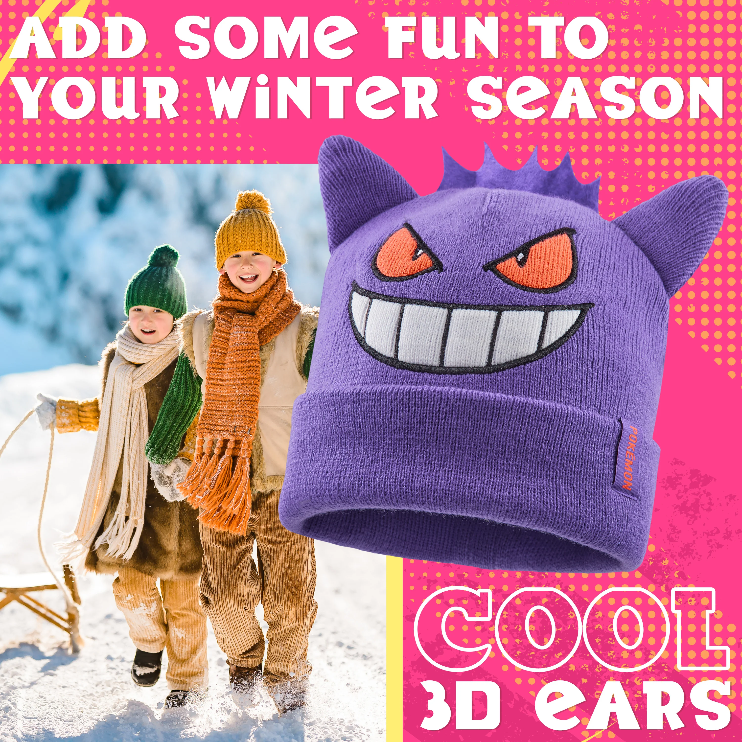 Pokemon Beanie Hat for Kids - Warm Cosy Knitted Winter Hats for Kids One Size - Anime Gifts for Kids - Image 2