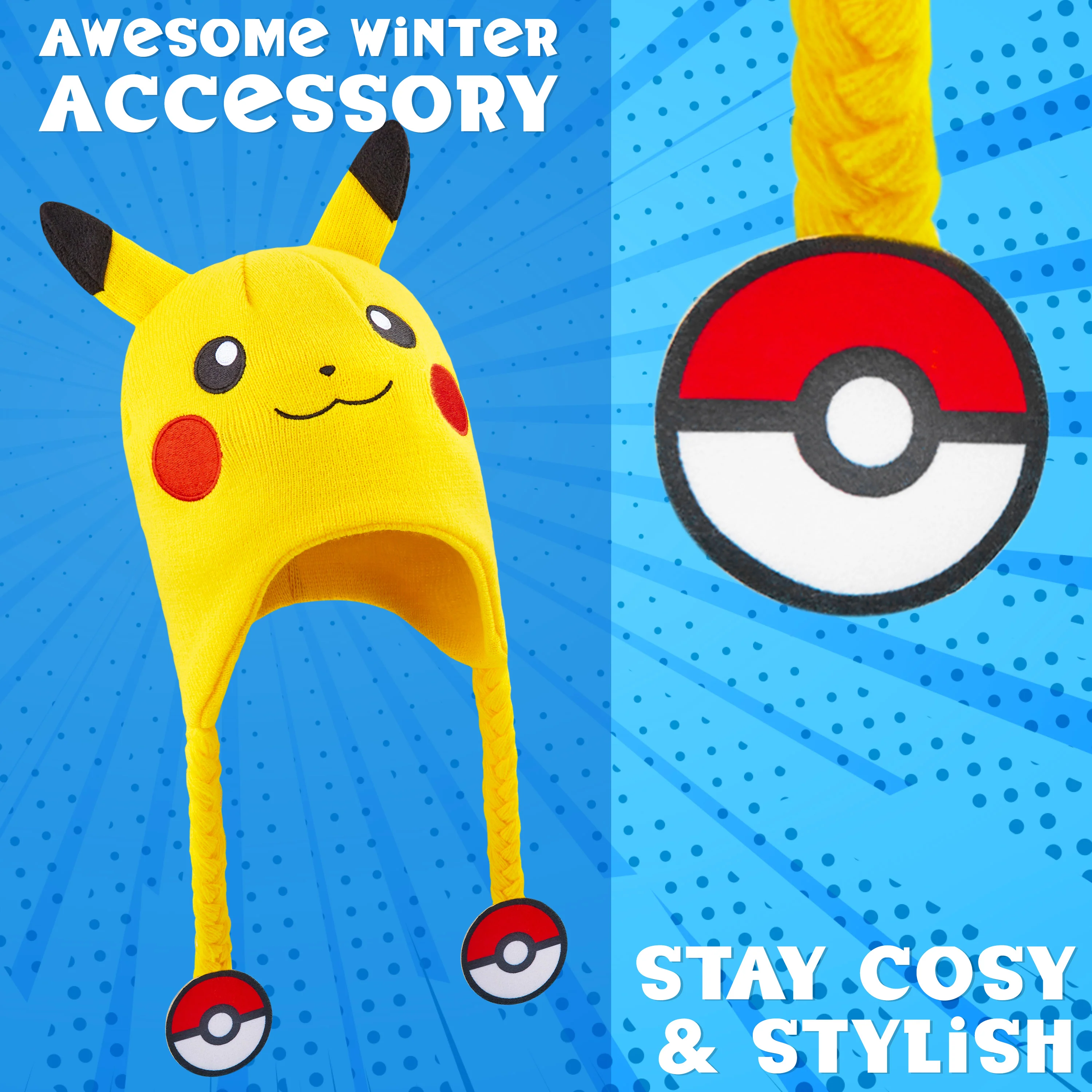 Pokemon Beanie Hat for Kids - Warm Cosy Knitted Winter Hats for Kids One Size - Anime Gifts for Kids - Image 5
