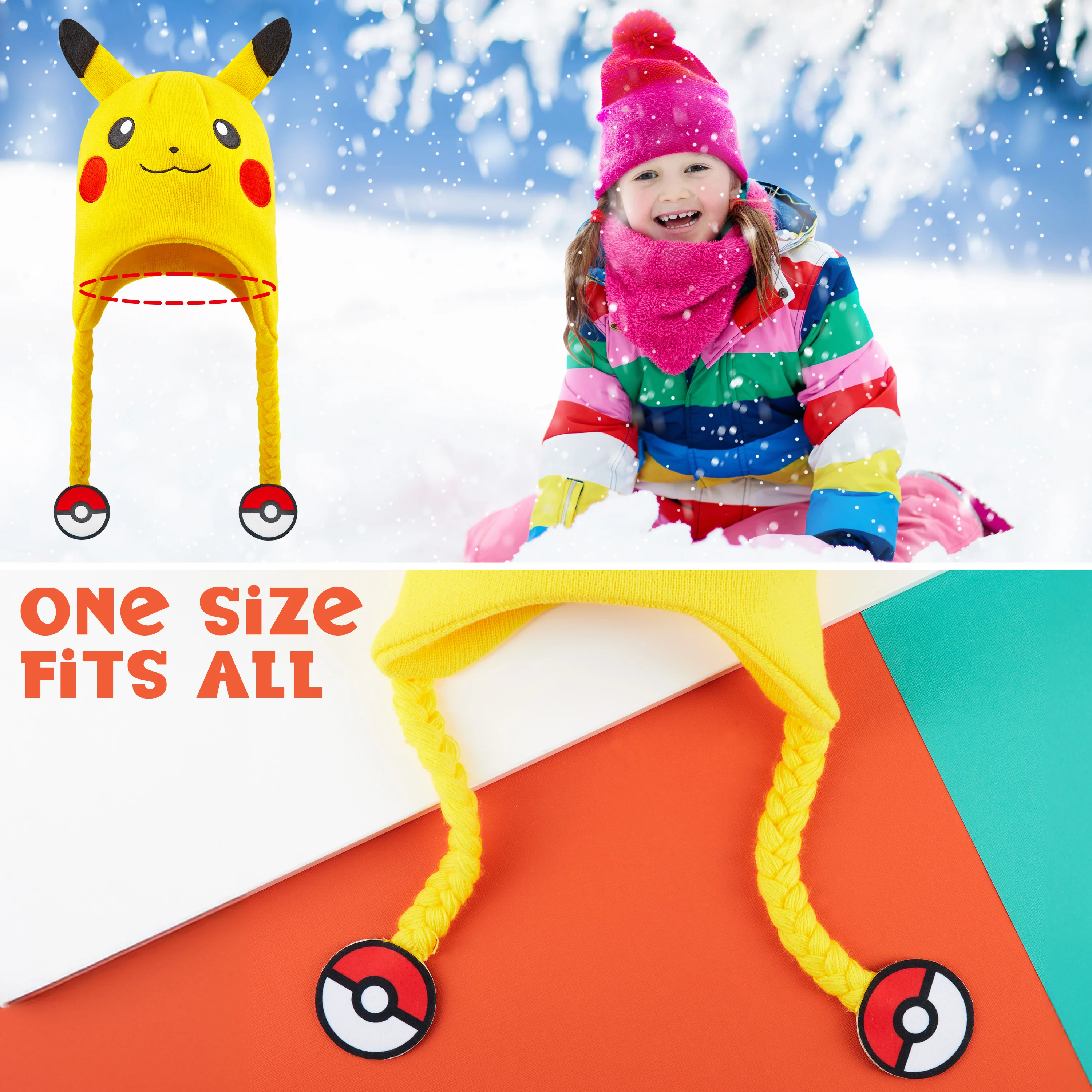 Pokemon Beanie Hat for Kids - Warm Cosy Knitted Winter Hats for Kids One Size - Anime Gifts for Kids - Image 6