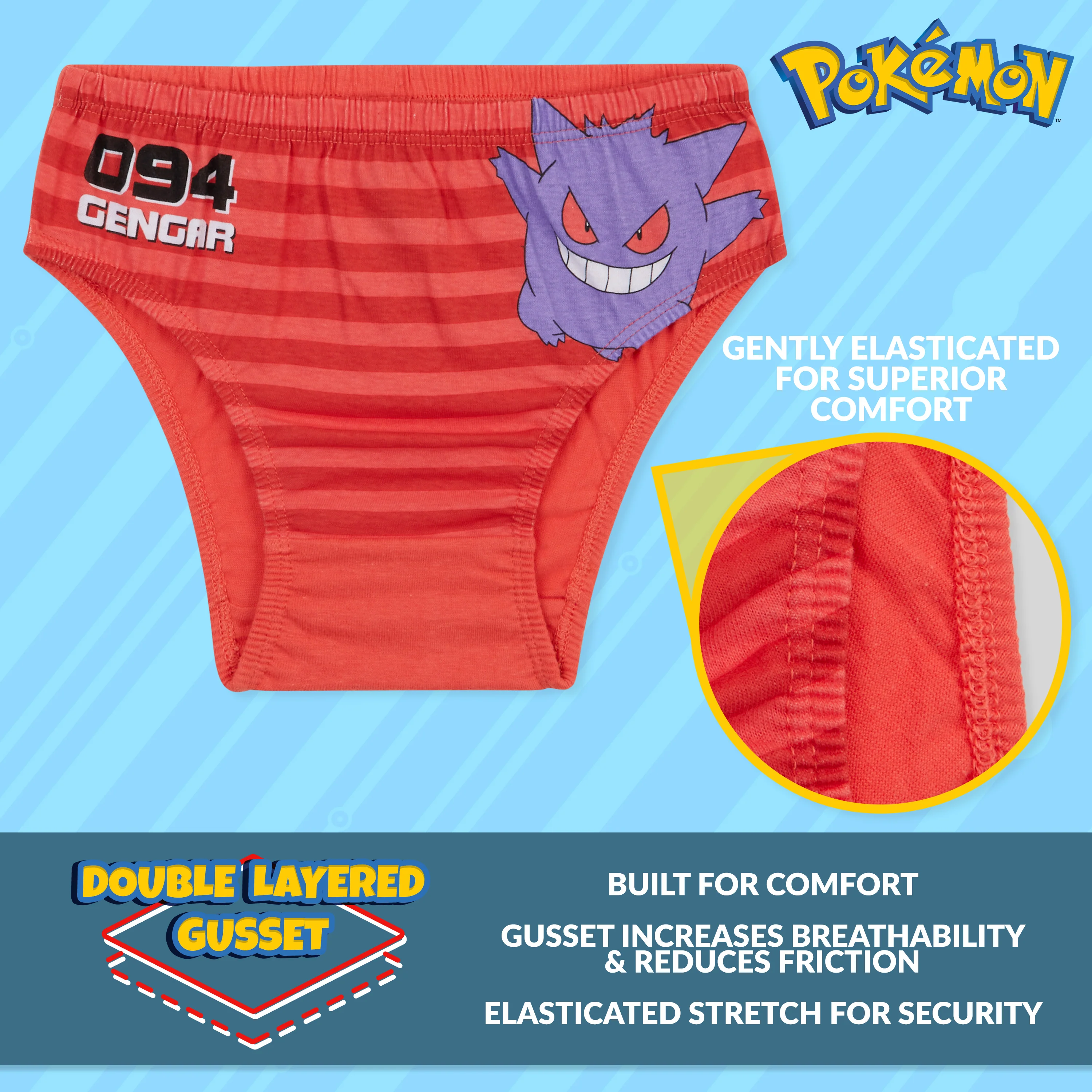 Pokemon Boys Briefs, Comfortable Cotton Breathable Underwear Pack of 5 Kids Underpants - Image 5