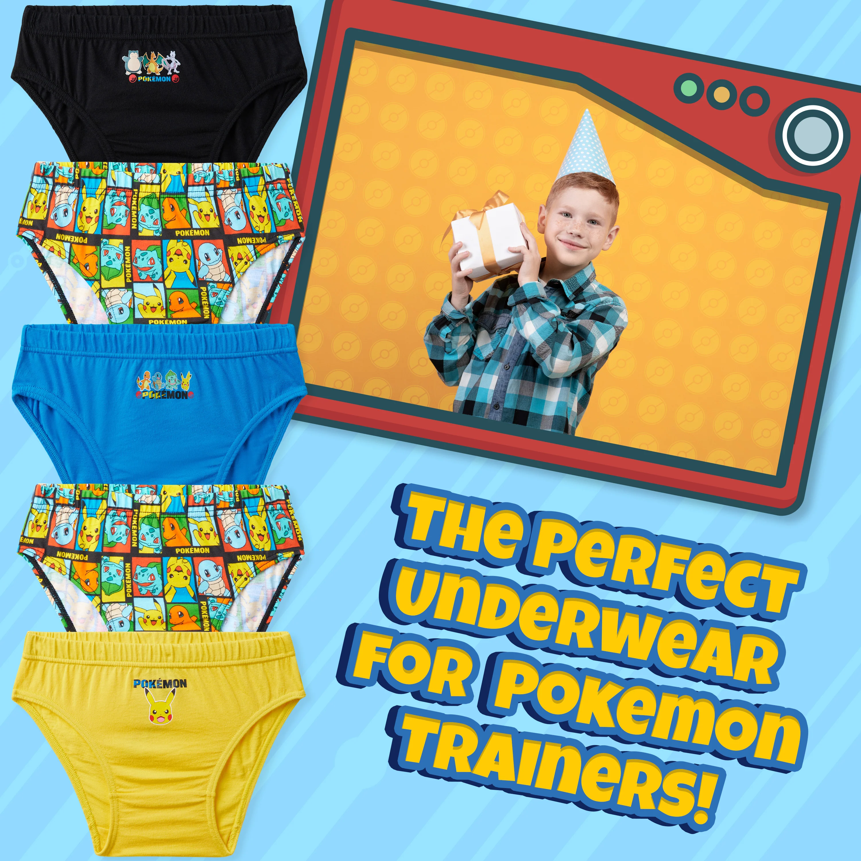 Pokemon Boys Briefs, Comfortable Cotton Breathable Underwear Pack of 5 Kids Underpants - Image 2