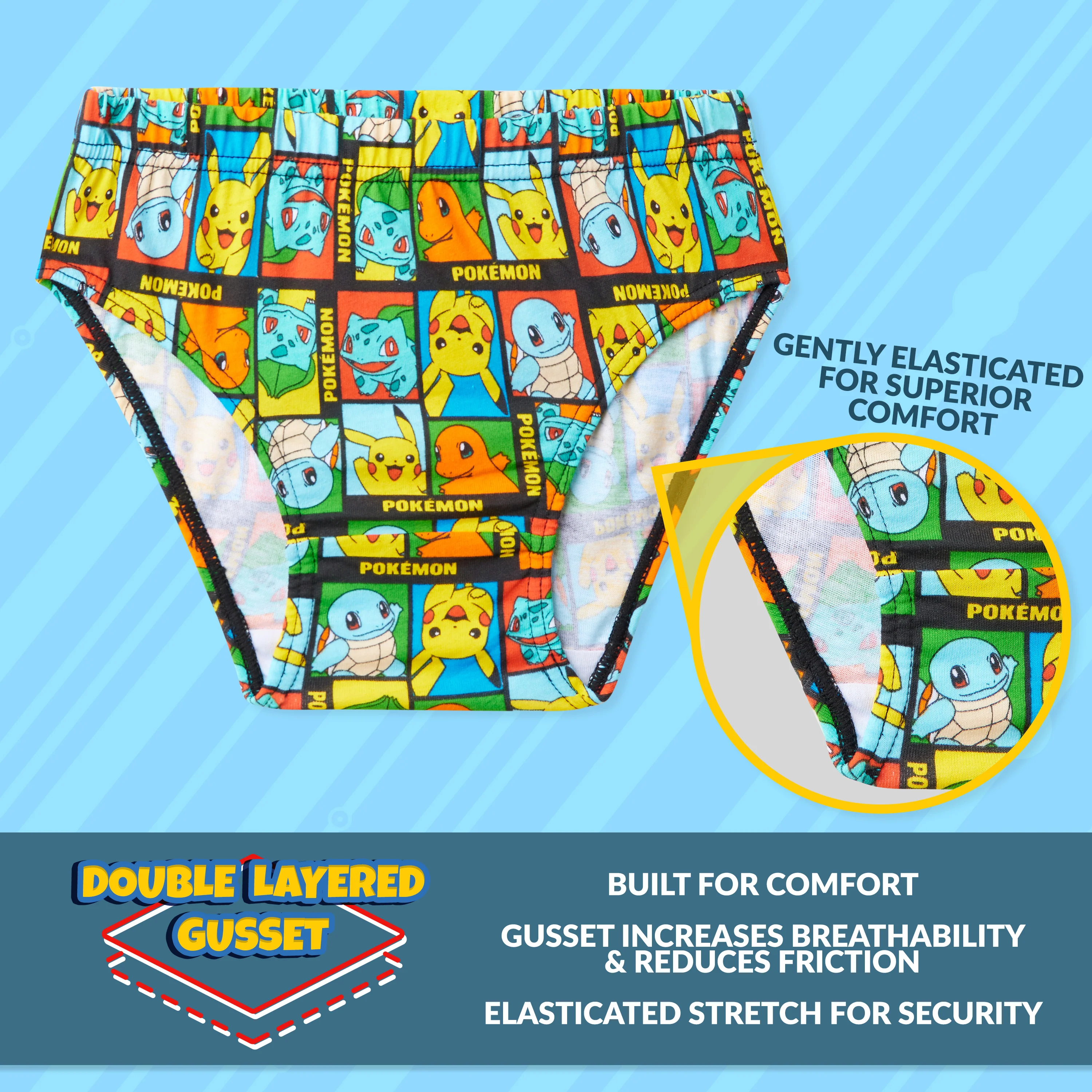 Pokemon Boys Briefs, Comfortable Cotton Breathable Underwear Pack of 5 Kids Underpants - Image 5