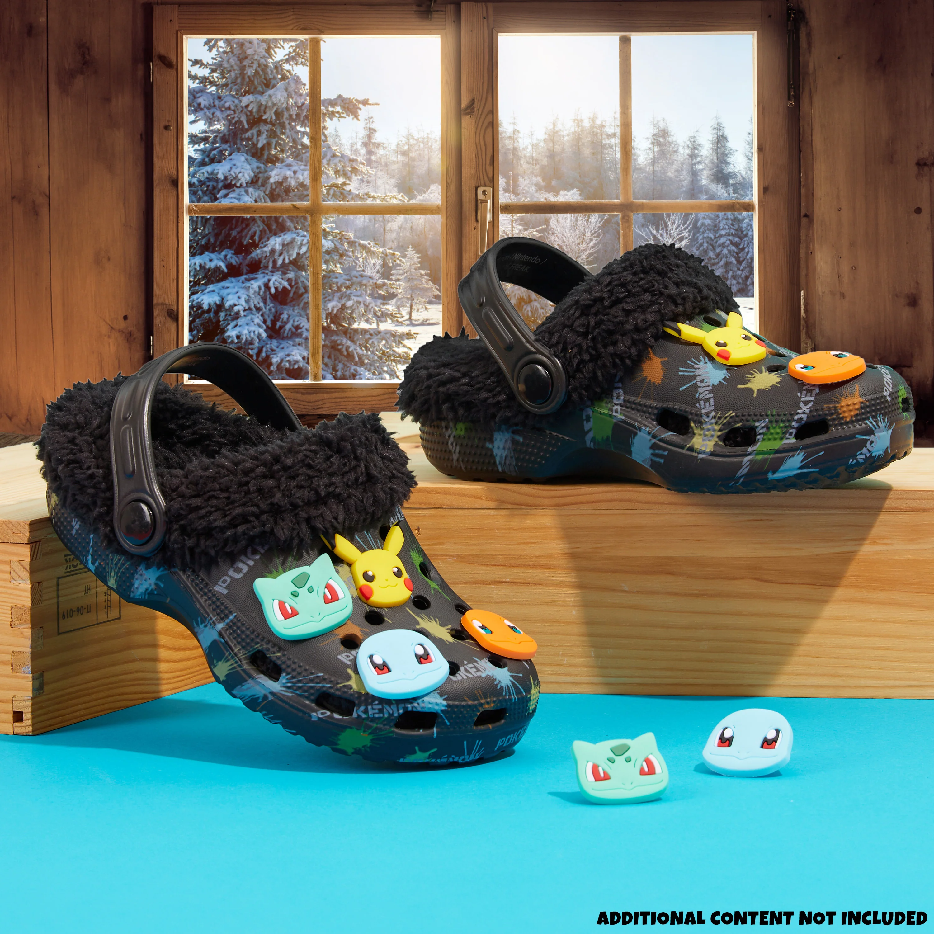 Pokemon Boys Clogs with Removable Fur Lining & Charms, Anime Gifts for Boys - Image 2