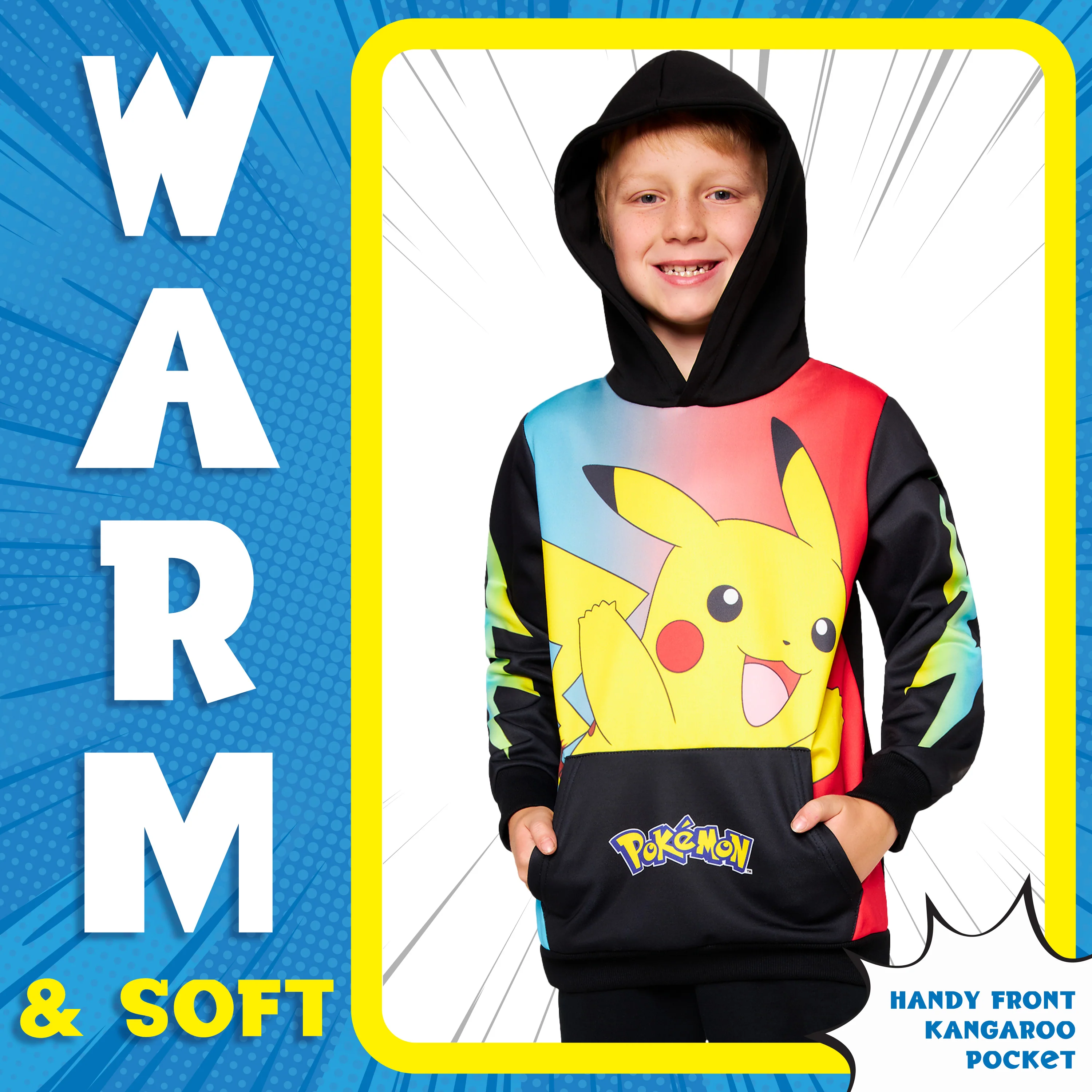 Pokemon Hoodie Boys Teens Hooded Sweatshirt Soft Pikachu Pullover Casual Long Sleeve Jumper Kangaroo Pocket Anime Gifts - Image 4
