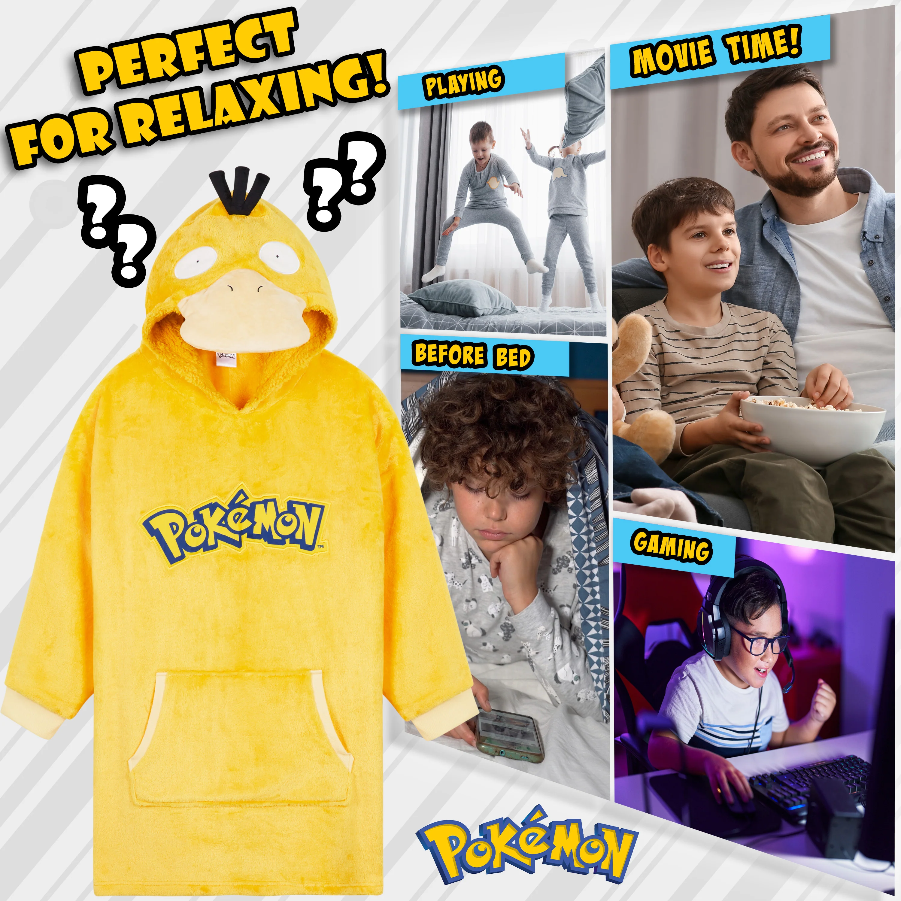 Pokemon Boys Oversized Fleece Hoodie with Sherpa-Lined Hood - Anime Gifts - Image 5