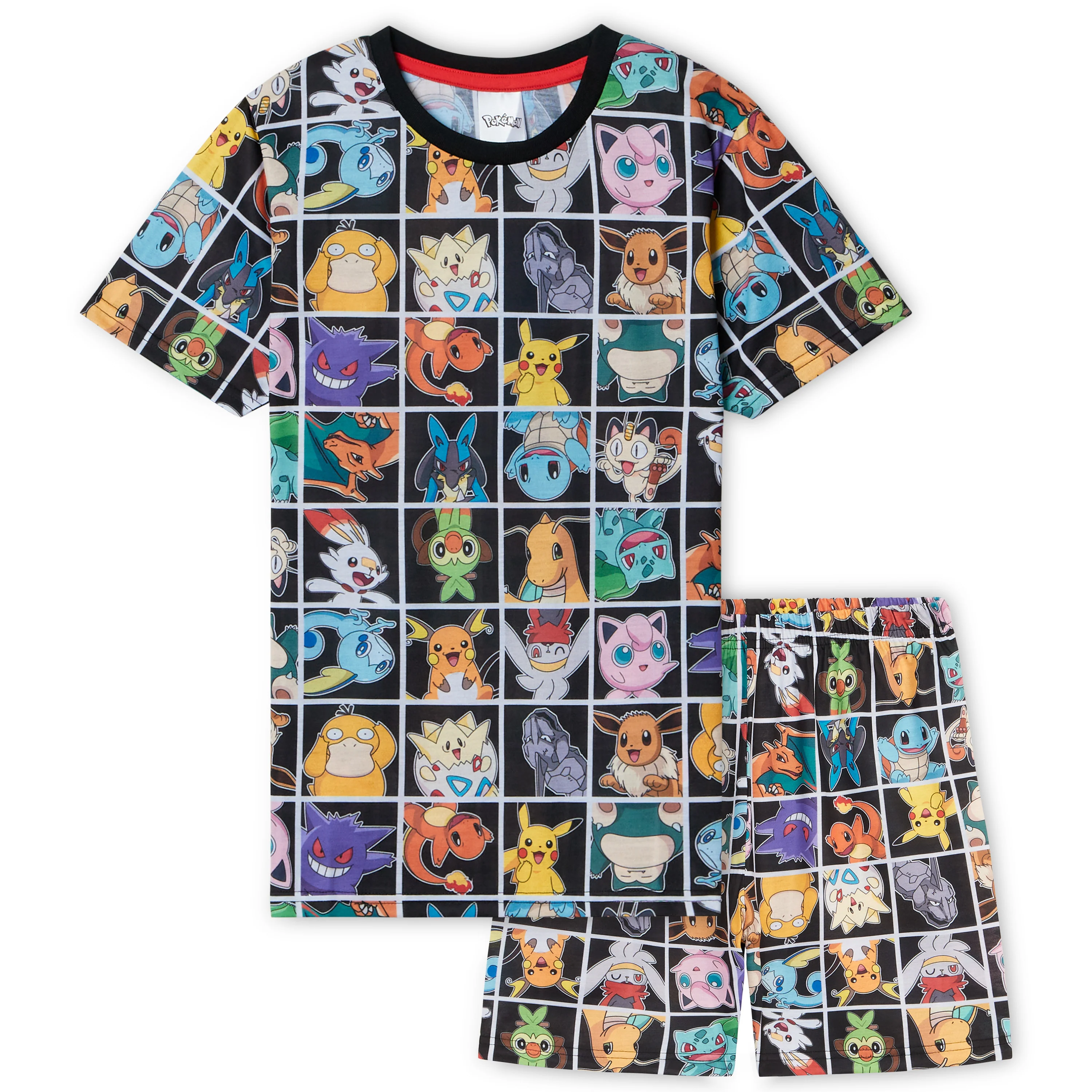 Pokemon Boys Pyjamas for Kids, T-Shirt and Shorts Summer PJs for Boys