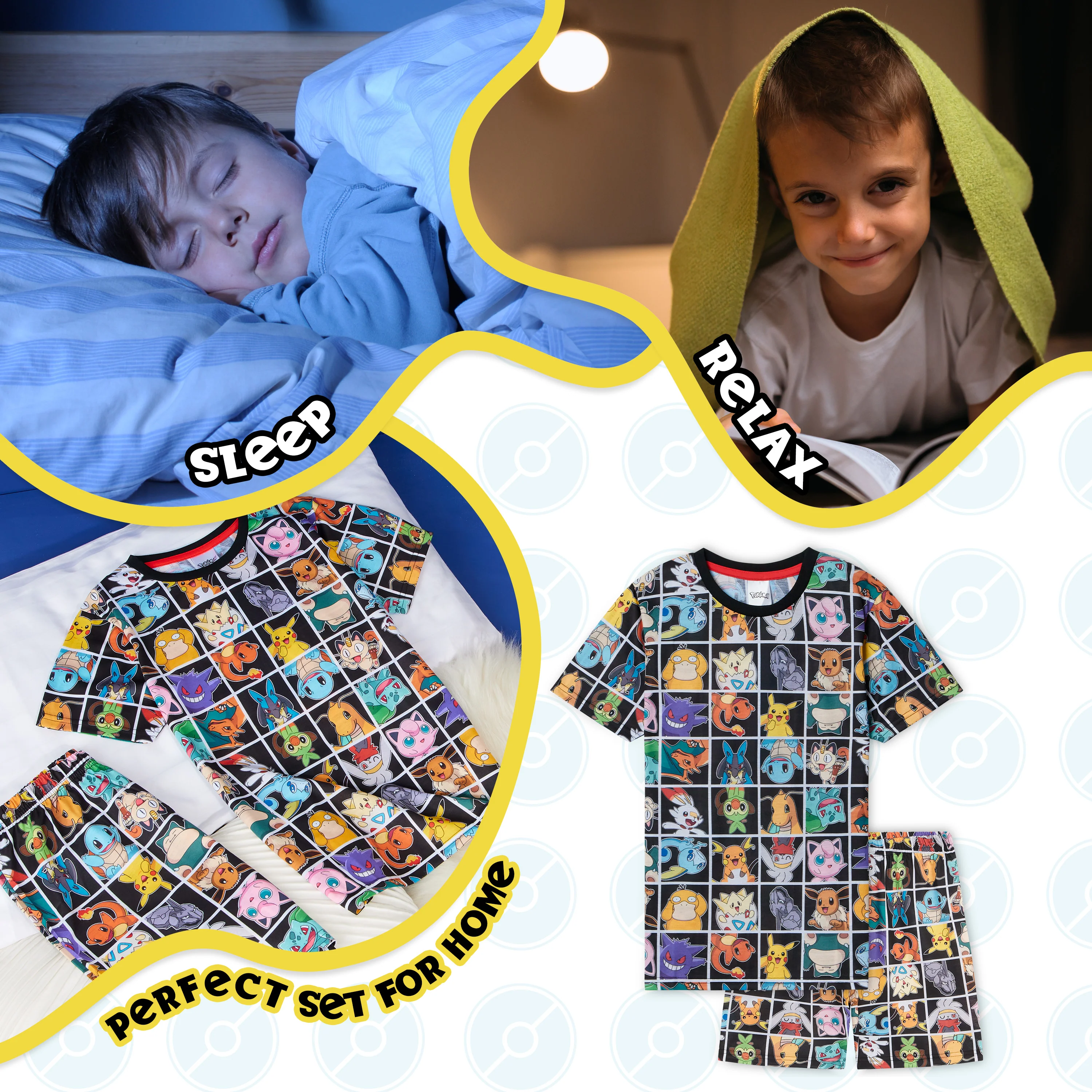 Pokemon Boys Pyjamas for Kids, T-Shirt and Shorts Summer PJs for Boys - Image 5