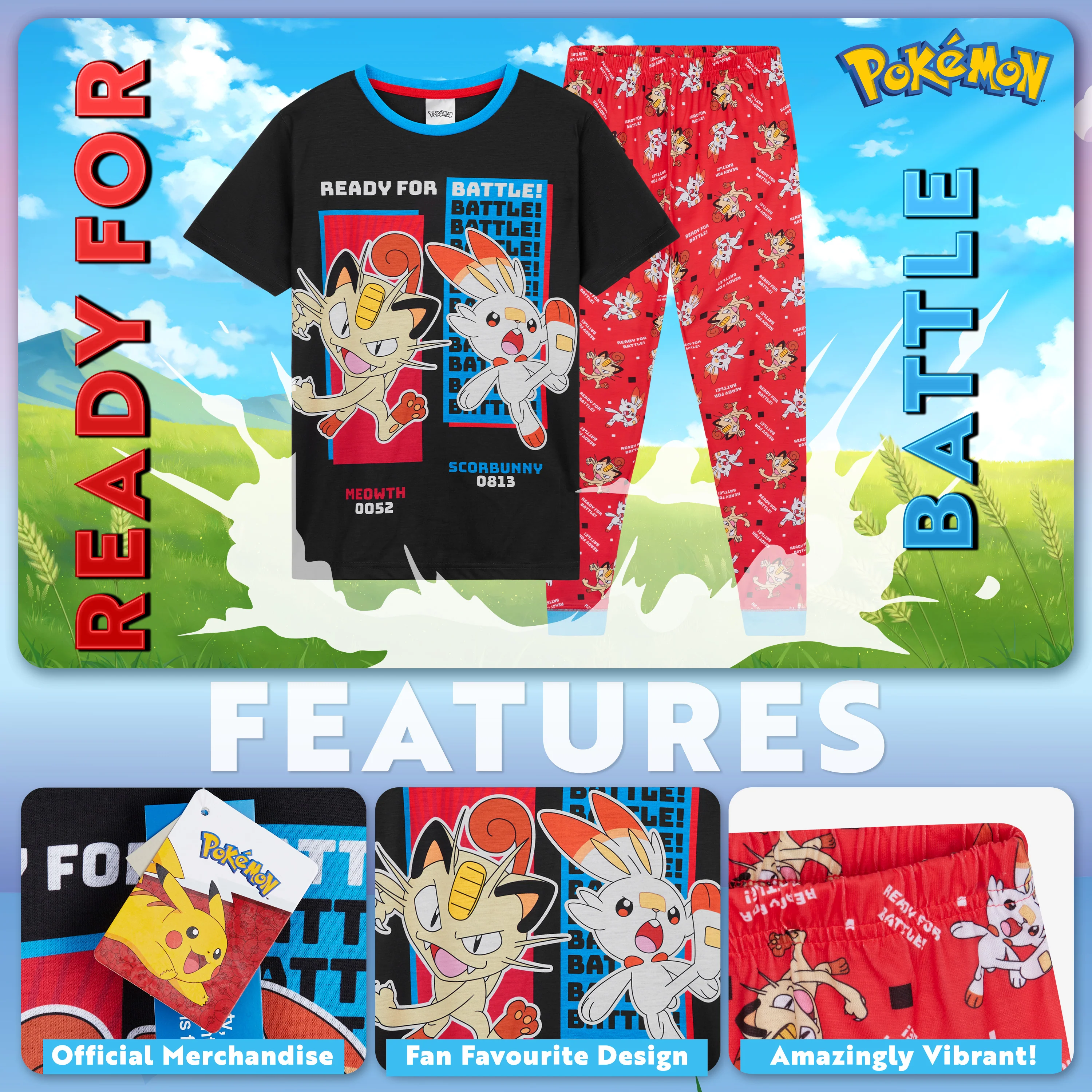 Pokemon Boys Pyjamas Set - Lounge Wear T-Shirt and Long Bottoms Set - Image 3
