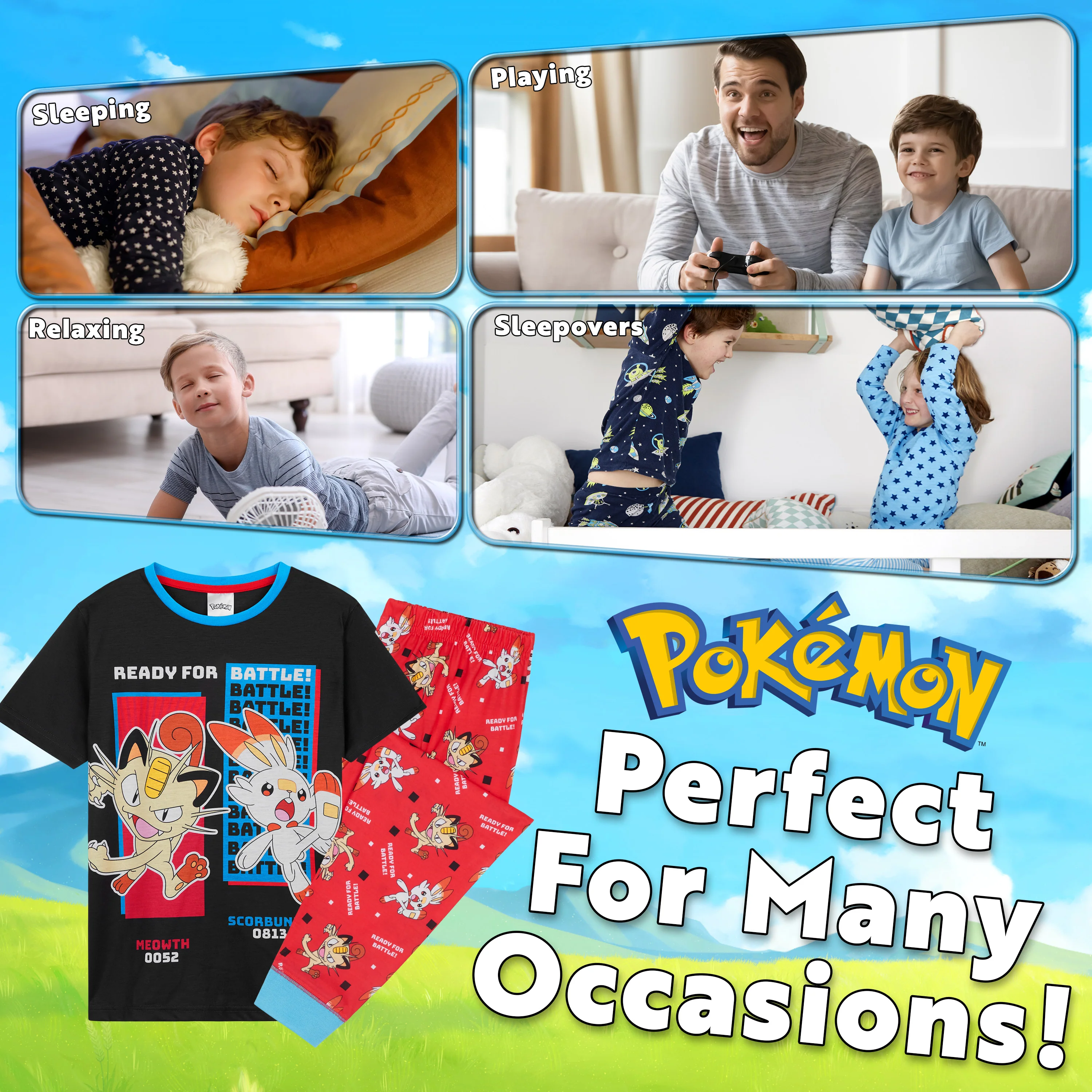 Pokemon Boys Pyjamas Set - Lounge Wear T-Shirt and Long Bottoms Set - Image 4