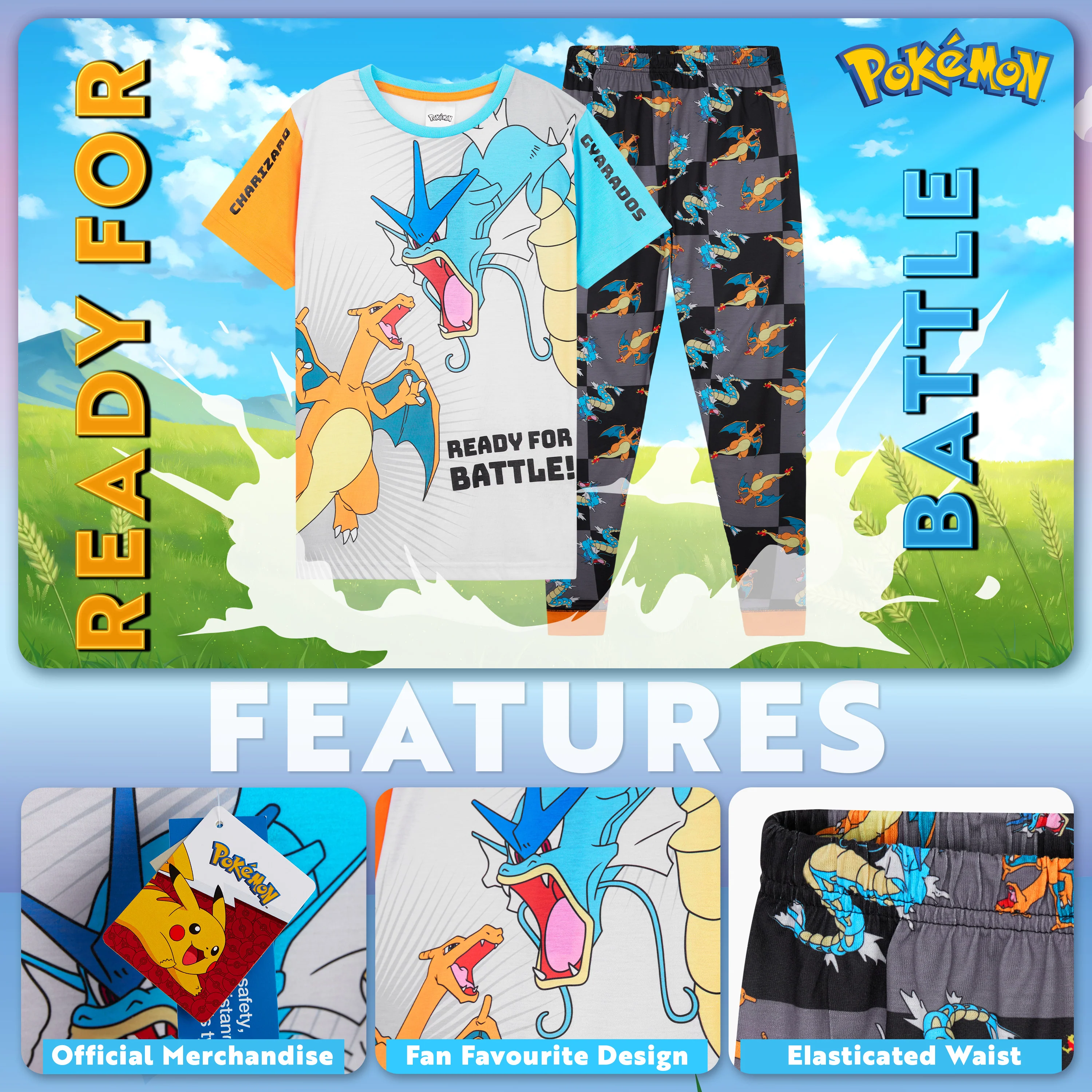 Pokemon Boys Pyjamas Set - Lounge Wear T-Shirt and Long Bottoms Teenagers Kids PJs - Image 3