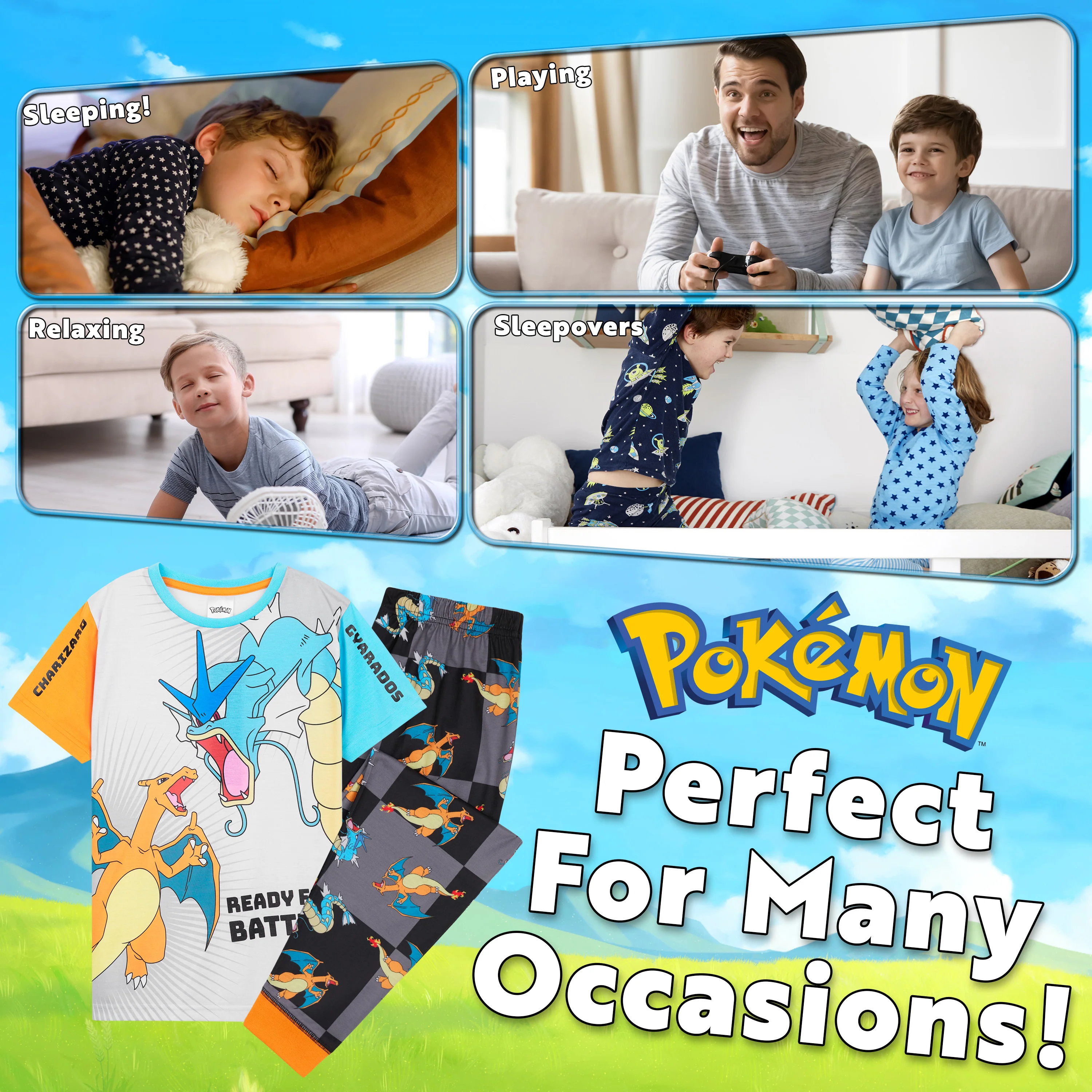 Pokemon Boys Pyjamas Set - Lounge Wear T-Shirt and Long Bottoms Teenagers Kids PJs - Image 4
