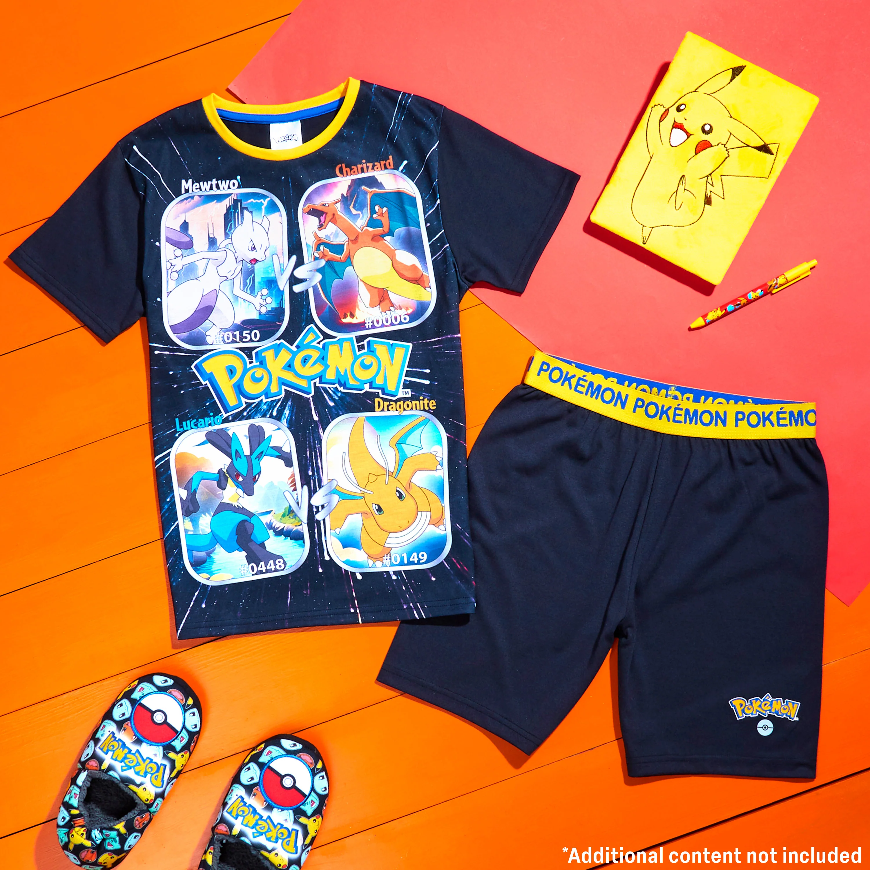 Pokemon Boys Short Pyjamas Set, Breathable Lounge Wear - Black/Yellow - Image 2