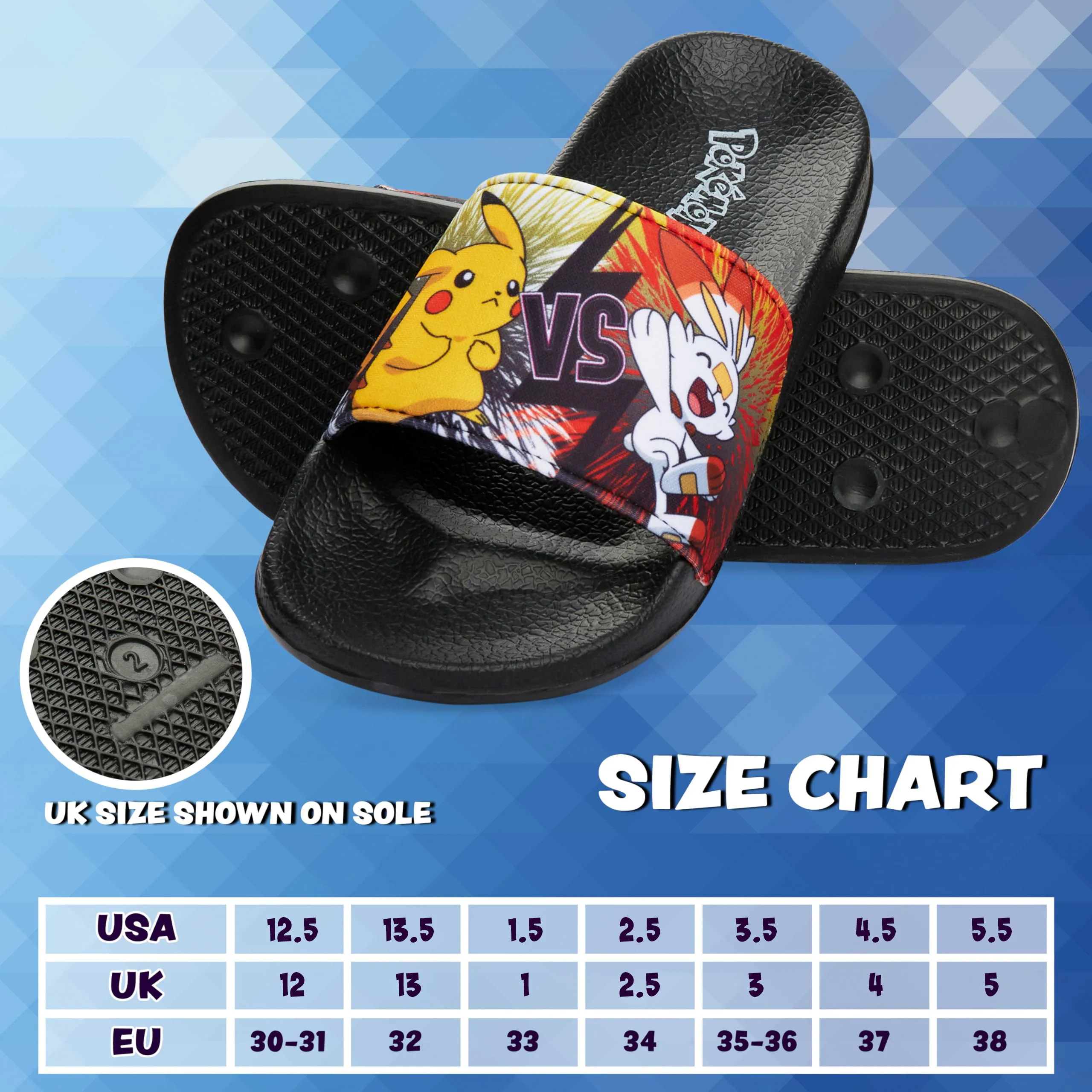 Pokemon Boys Sliders, Beach or Pool Shoes for Kids - Gamer Gifts - Image 6