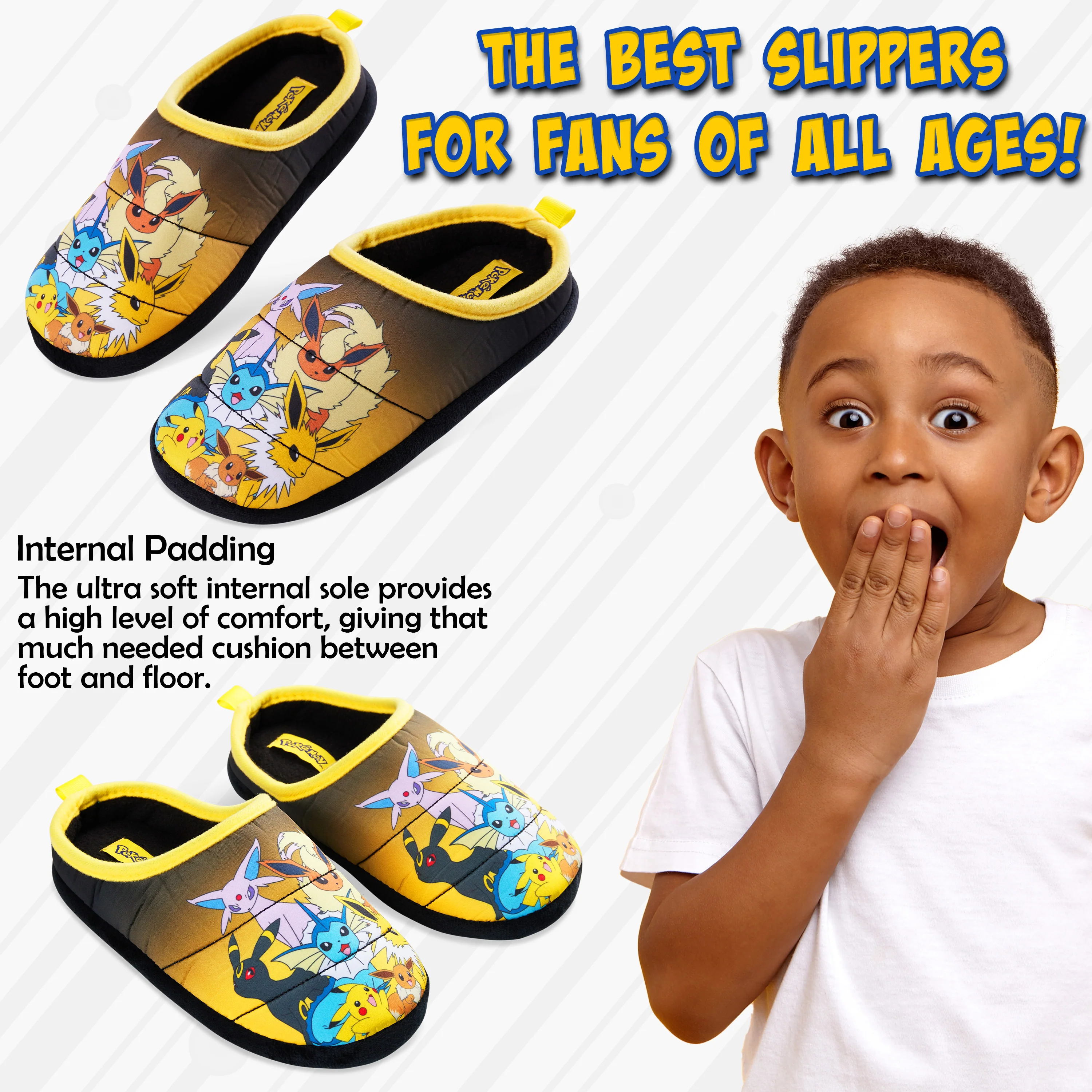 Pokemon Boys Slippers, Cosy Slip on House Shoes with Non Slip Sole - Gifts for Gamers - Image 5