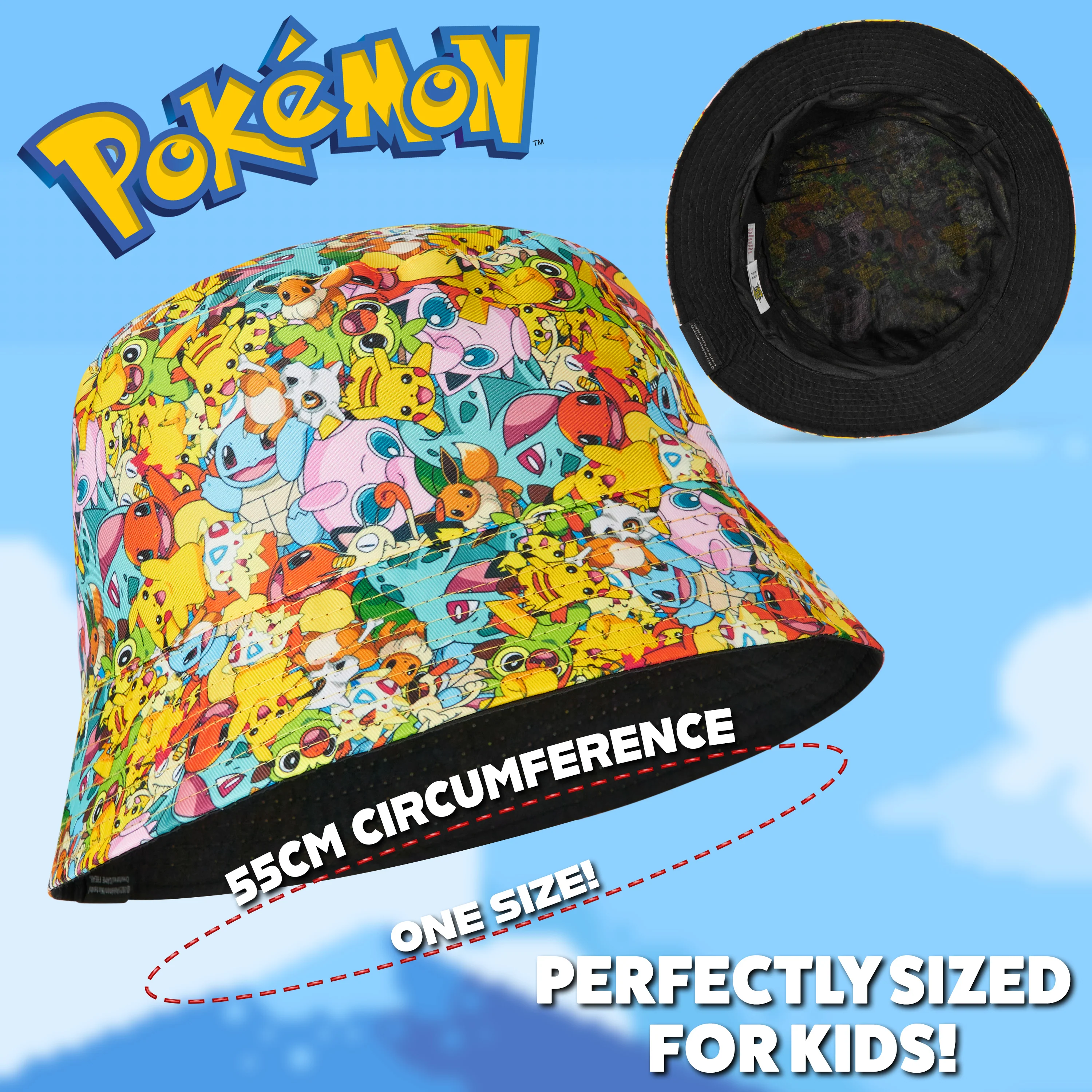 Pokemon Bucket Hat for Kids, All Over Print Bucket Hat - Image 6