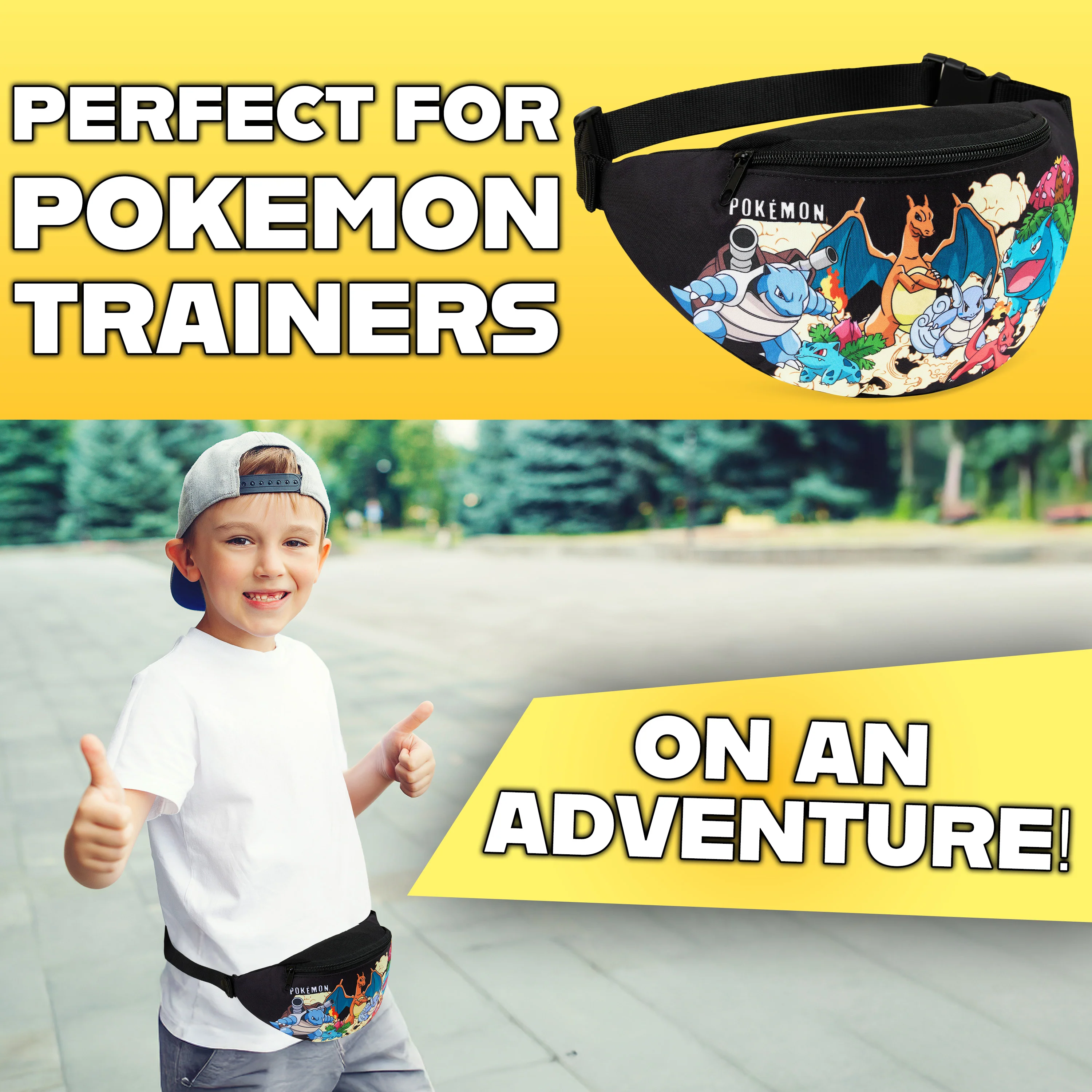 Pokemon Bum Bag for Kids Teenagers Fanny Pack Waist Bag Travel Pouch Lightweight for Travel Sports Holiday School Anime Gifts for Boys - Image 2