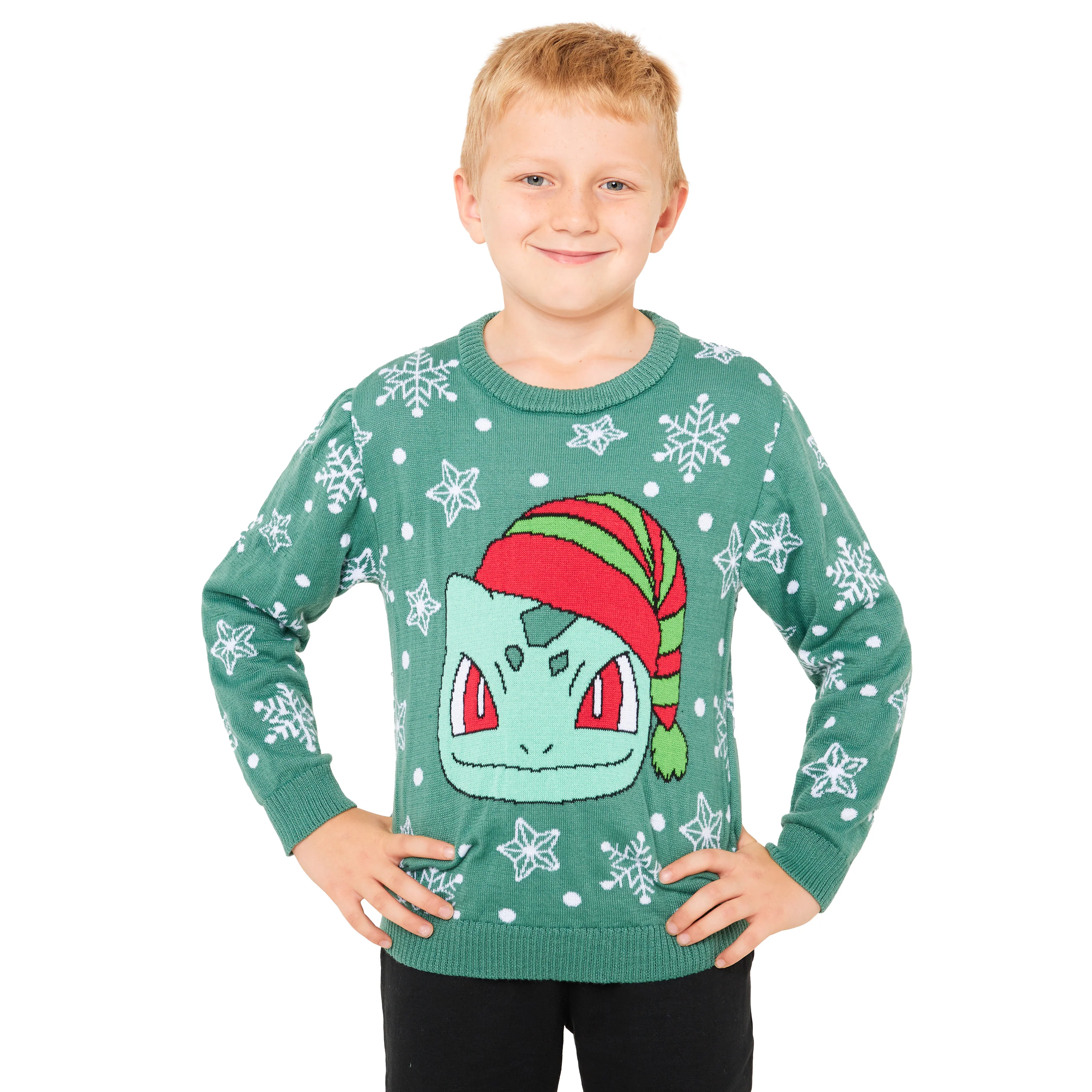 Pokemon Boys Christmas Jumper, Cosy Knitted Xmas Sweater - Gifts for Boys