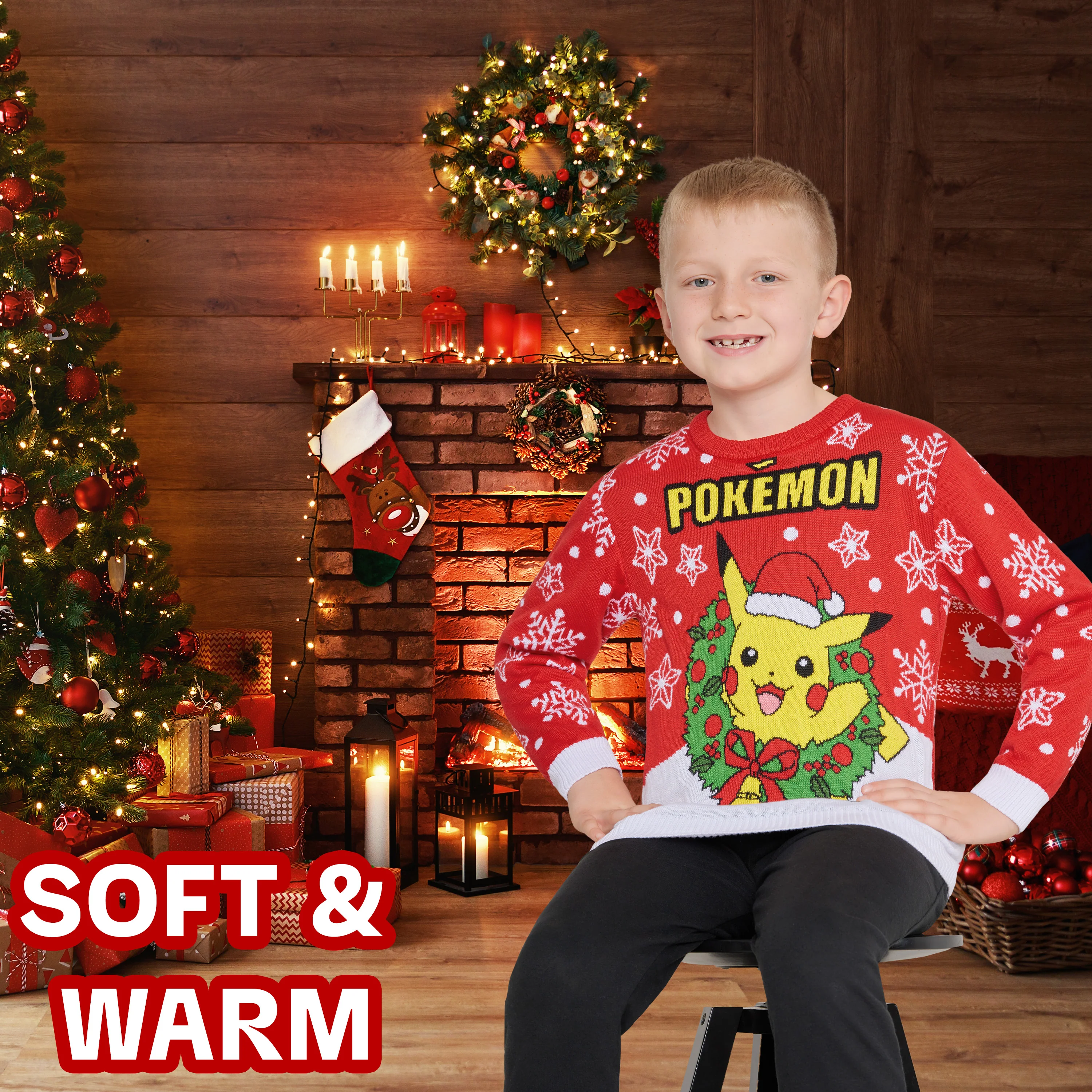 Pokemon Boys Christmas Jumper, Cosy Knitted Xmas Sweater - Gifts for Boys - Image 4