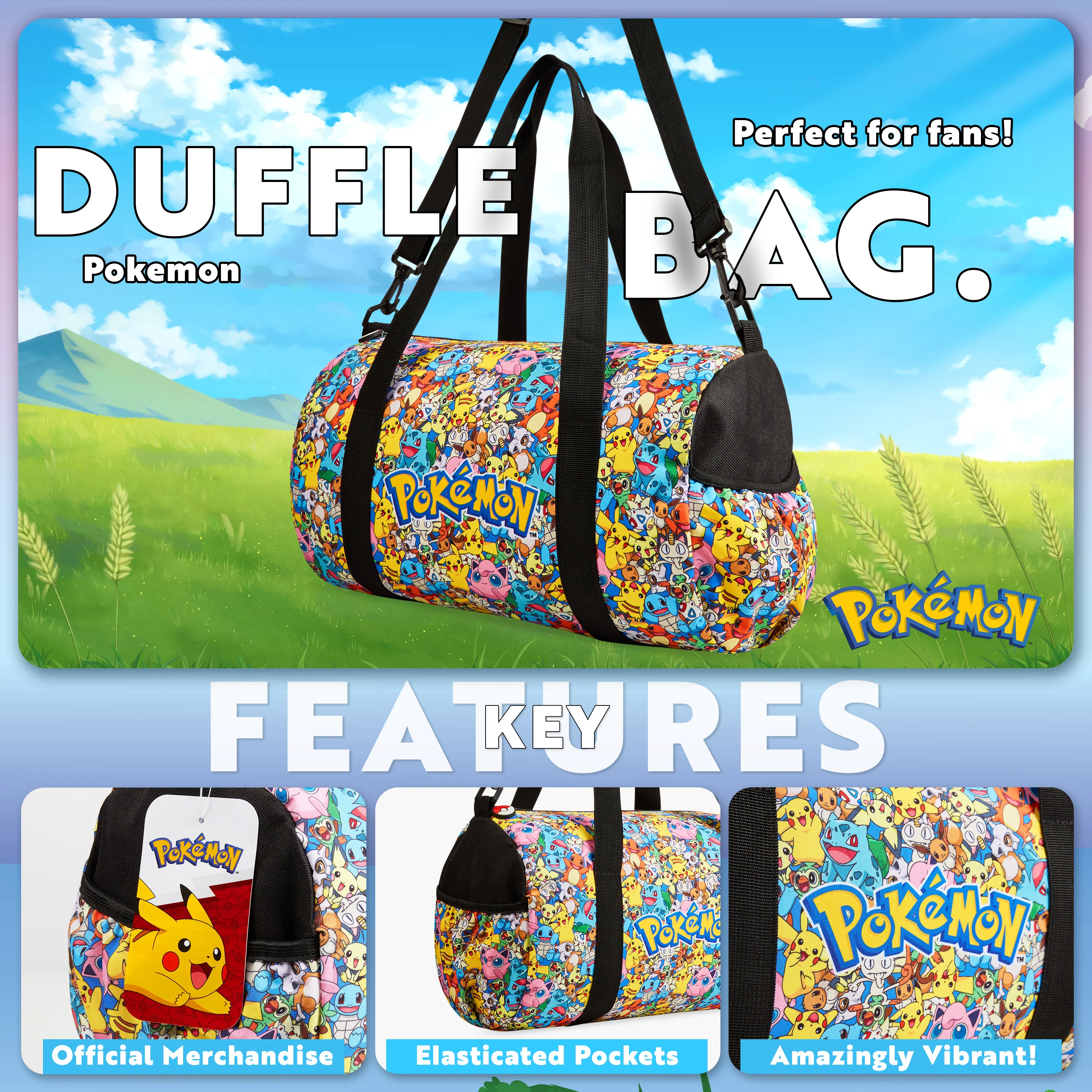 Pokemon Duffle Bag for Kids, Gym Bag or Travel Duffle Bag for Kids - Image 3