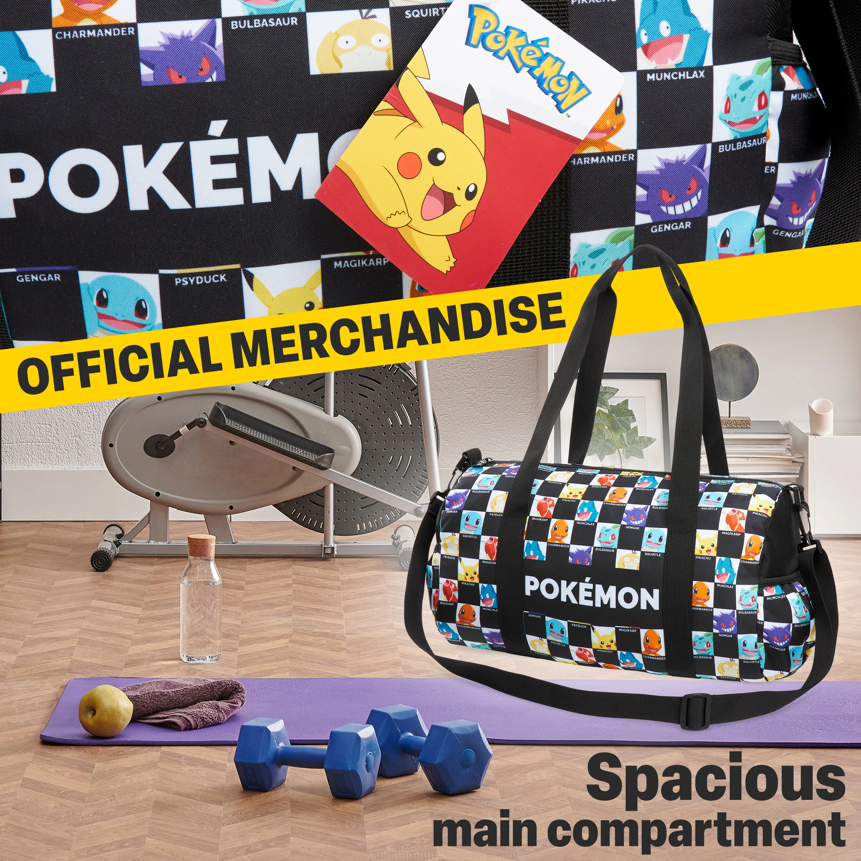 Pokemon Duffle Bag for Kids & Teenagers Pikachu Bag Spacious Overnight Football Kit Weekend Anime Travel Bag for Holiday Sports PE Travel Essentials - Image 3