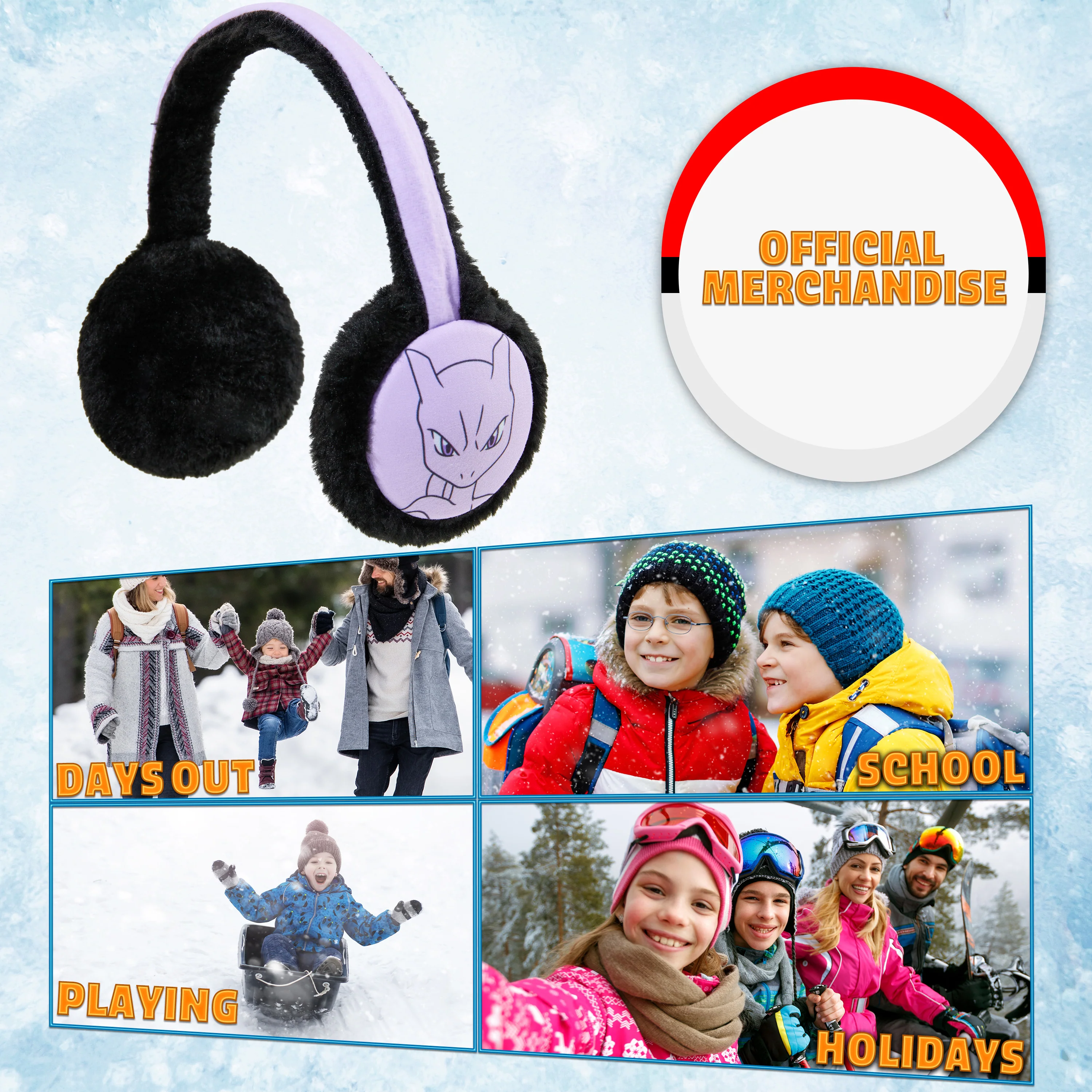 Pokemon Ear Muffs Kids - Winter Accessories Warm Cosy Earmuffs for School Travel Days Out - Gifts for Gamers - Image 3