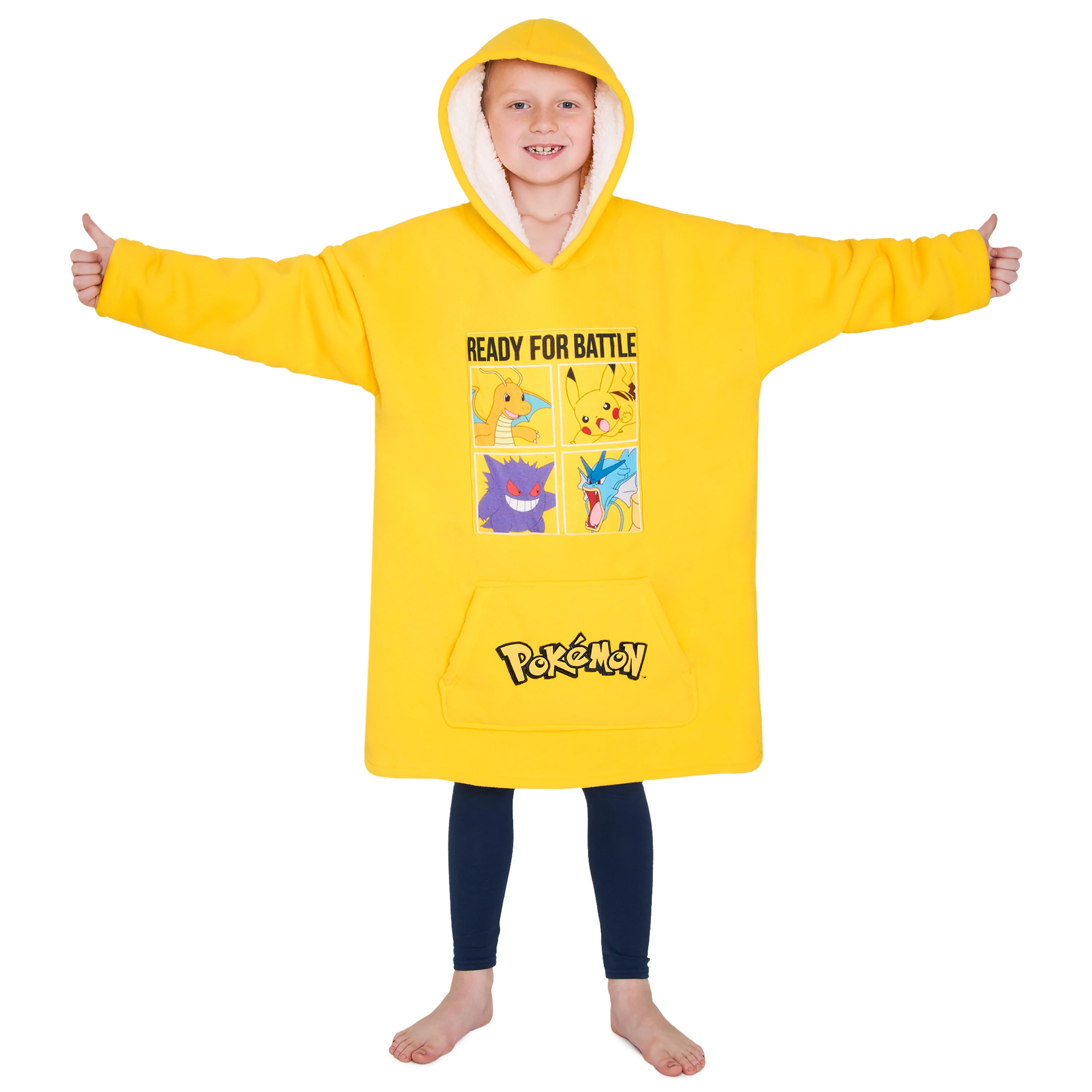 Pokemon Fleece Hoodie Blanket for Kids and Teenagers - One Size Oversized Hoodie