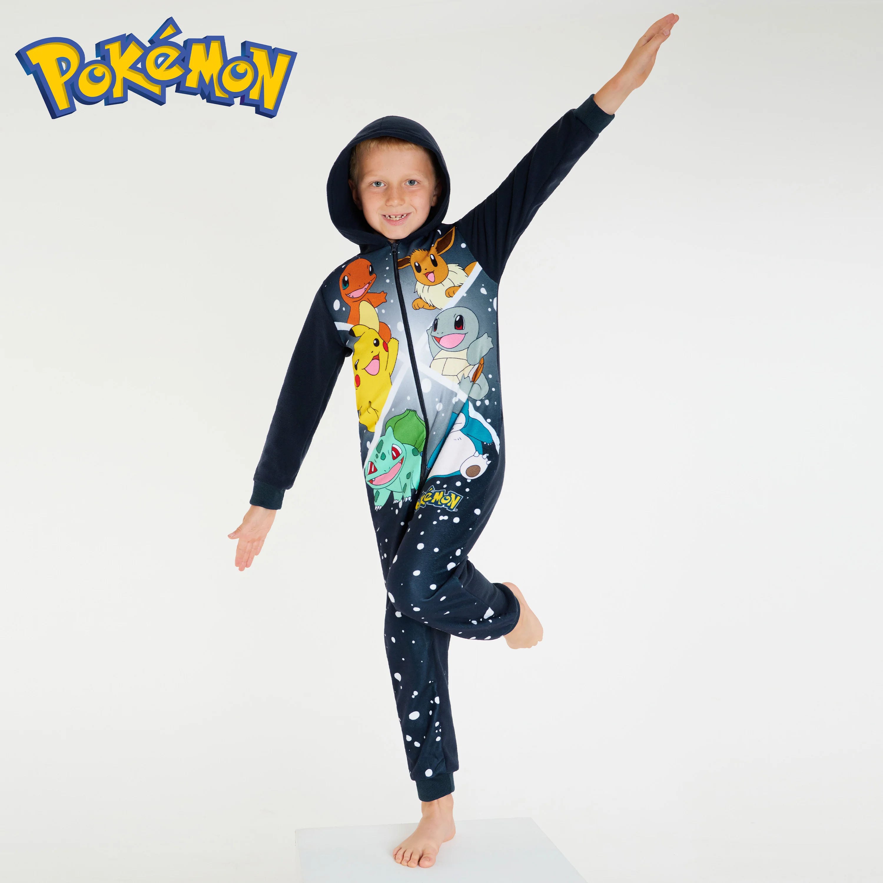 Pokemon Fleece Onesie for Boys Warm Hooded Onesie for Kids Teenagers 4-14 Years Kids - Image 5