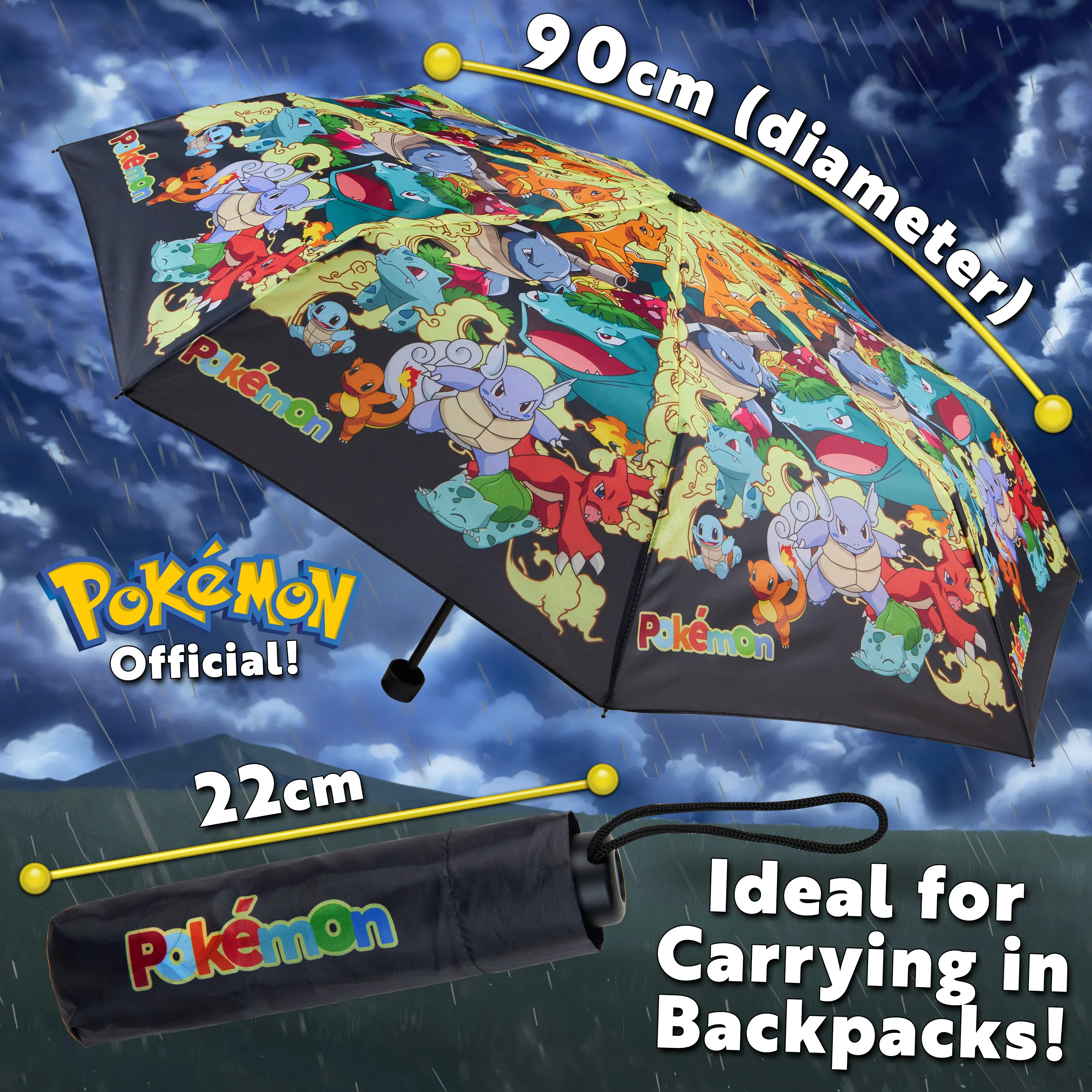 Pokemon Folding Umbrella, Telescopic Lightweight Umbrella - Image 6