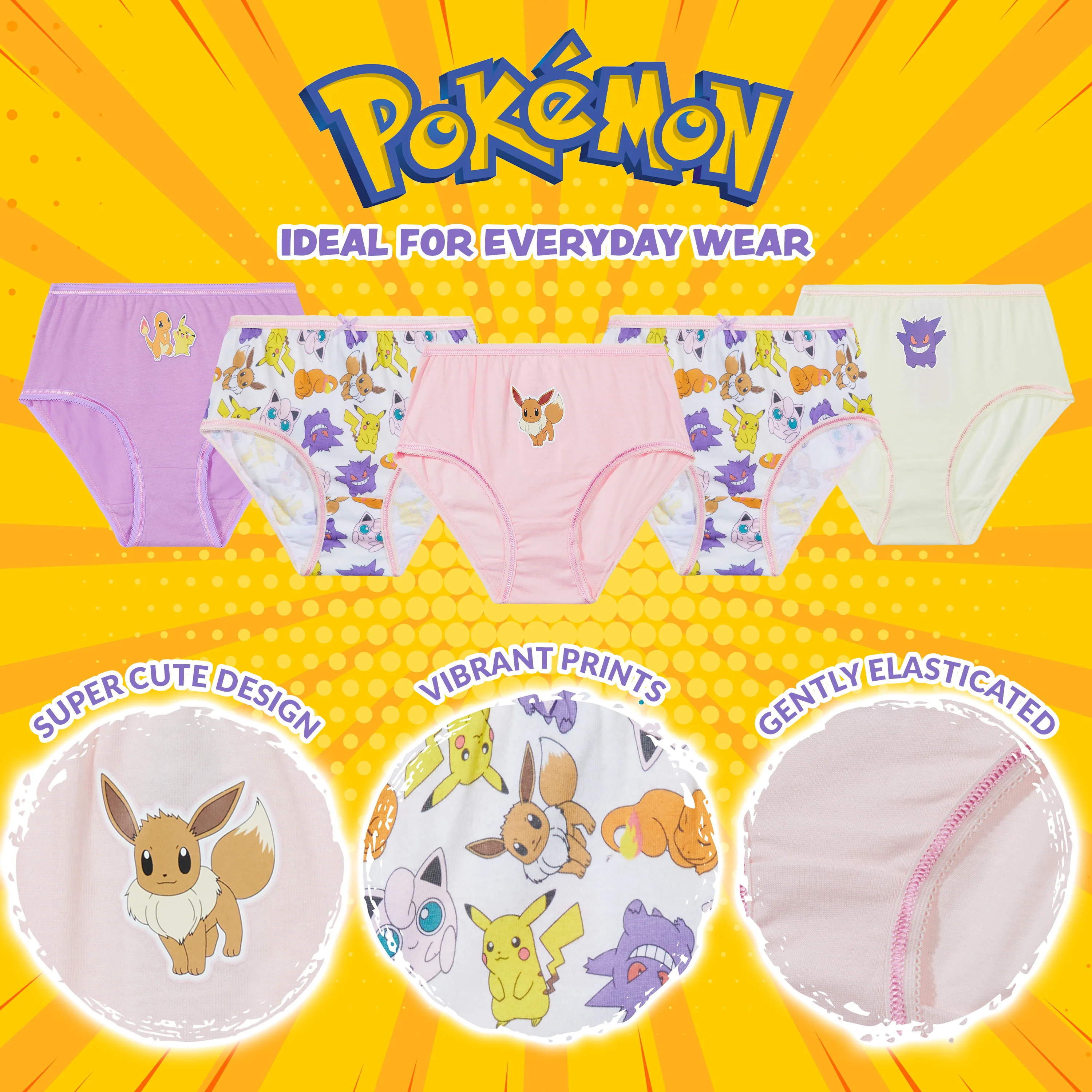 Pokemon Girls Knickers - 5 Pack - Image 4