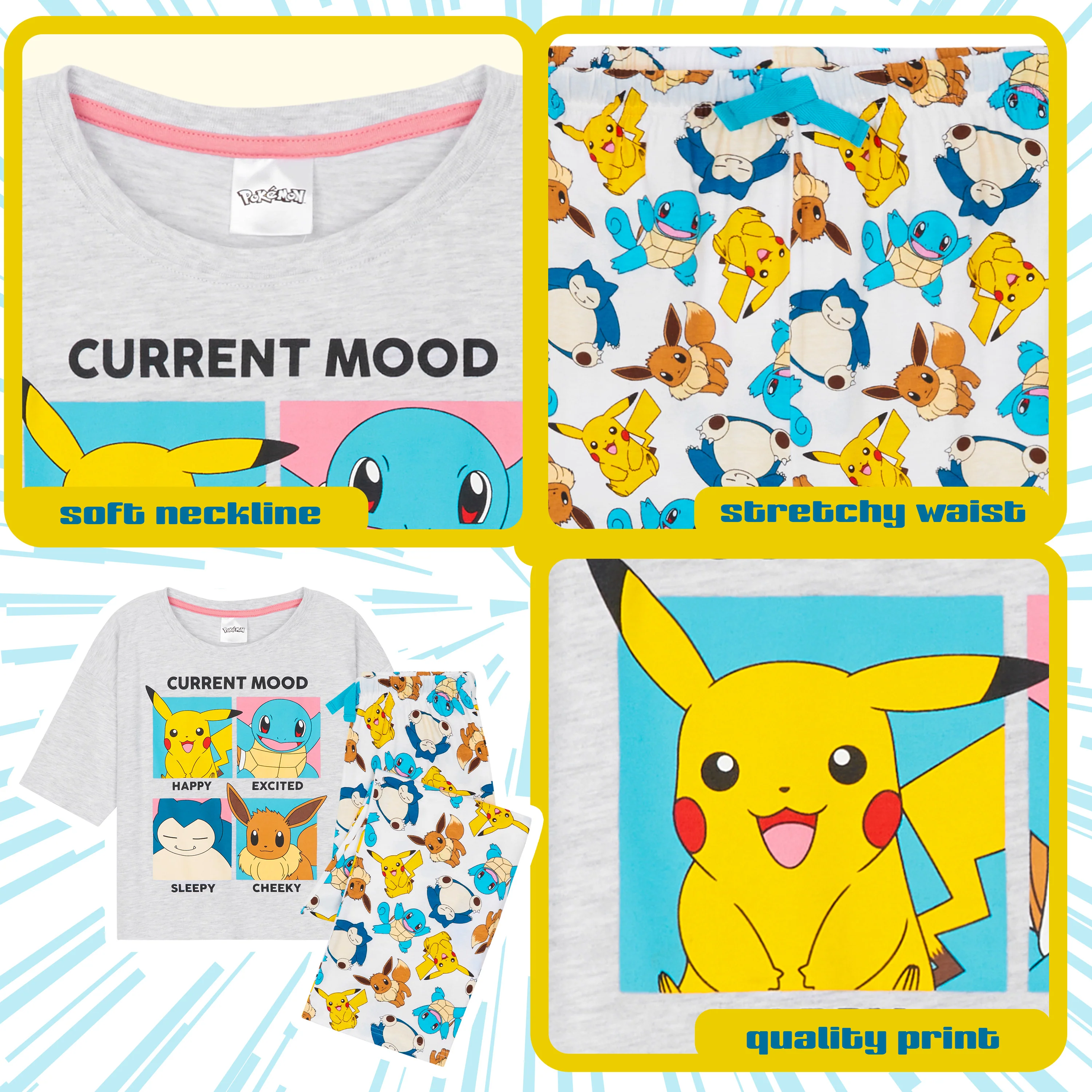 Pokemon Girls Pyjamas Set, Soft Breathable Nightwear - Image 4