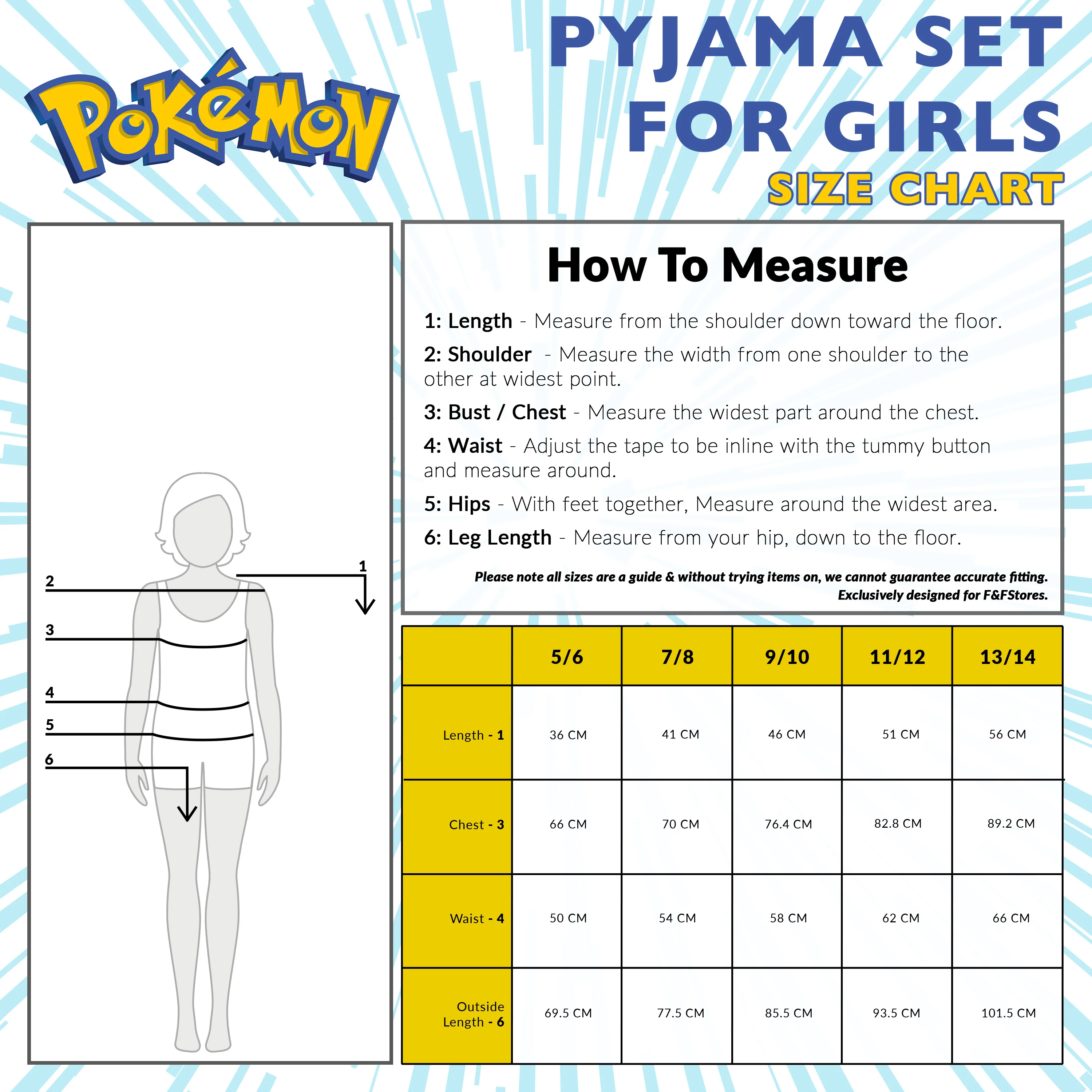 Pokemon Girls Pyjamas Set, Soft Breathable Nightwear - Image 6