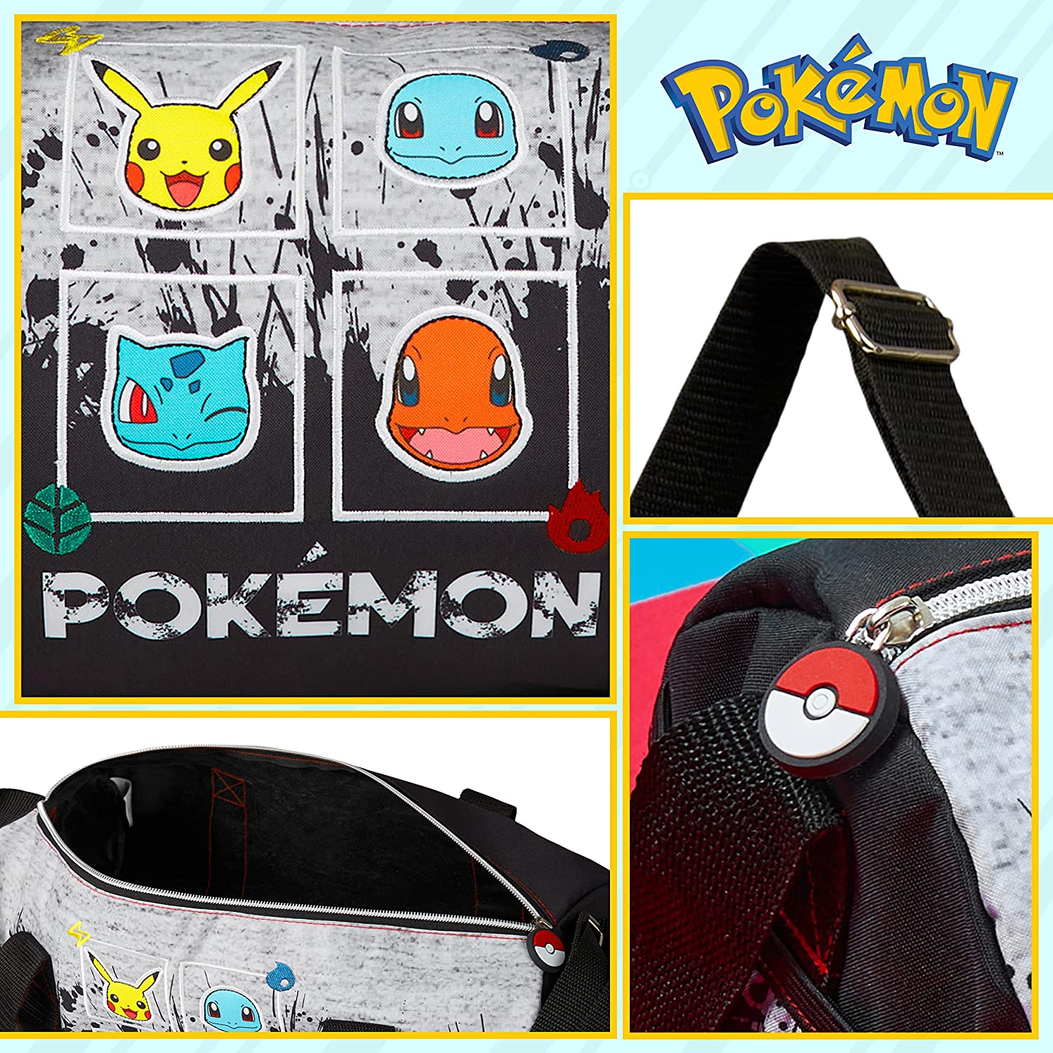 Pokemon Gym Bag for Kids, Pikachu Boys Duffle Bag Large Holdall - Image 6