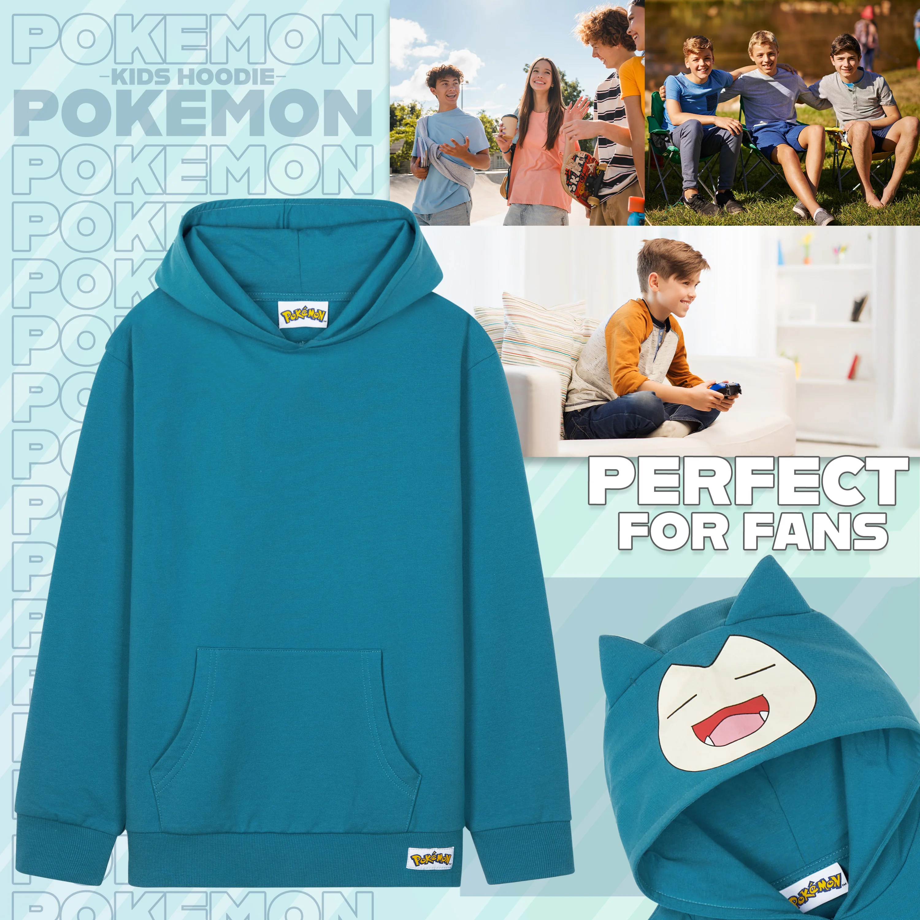 Pokemon Hoodie Boys Teens Hooded Sweatshirt Soft Pikachu Pullover Casual Long Sleeve Jumper Kangaroo Pocket Anime Gifts - Image 2