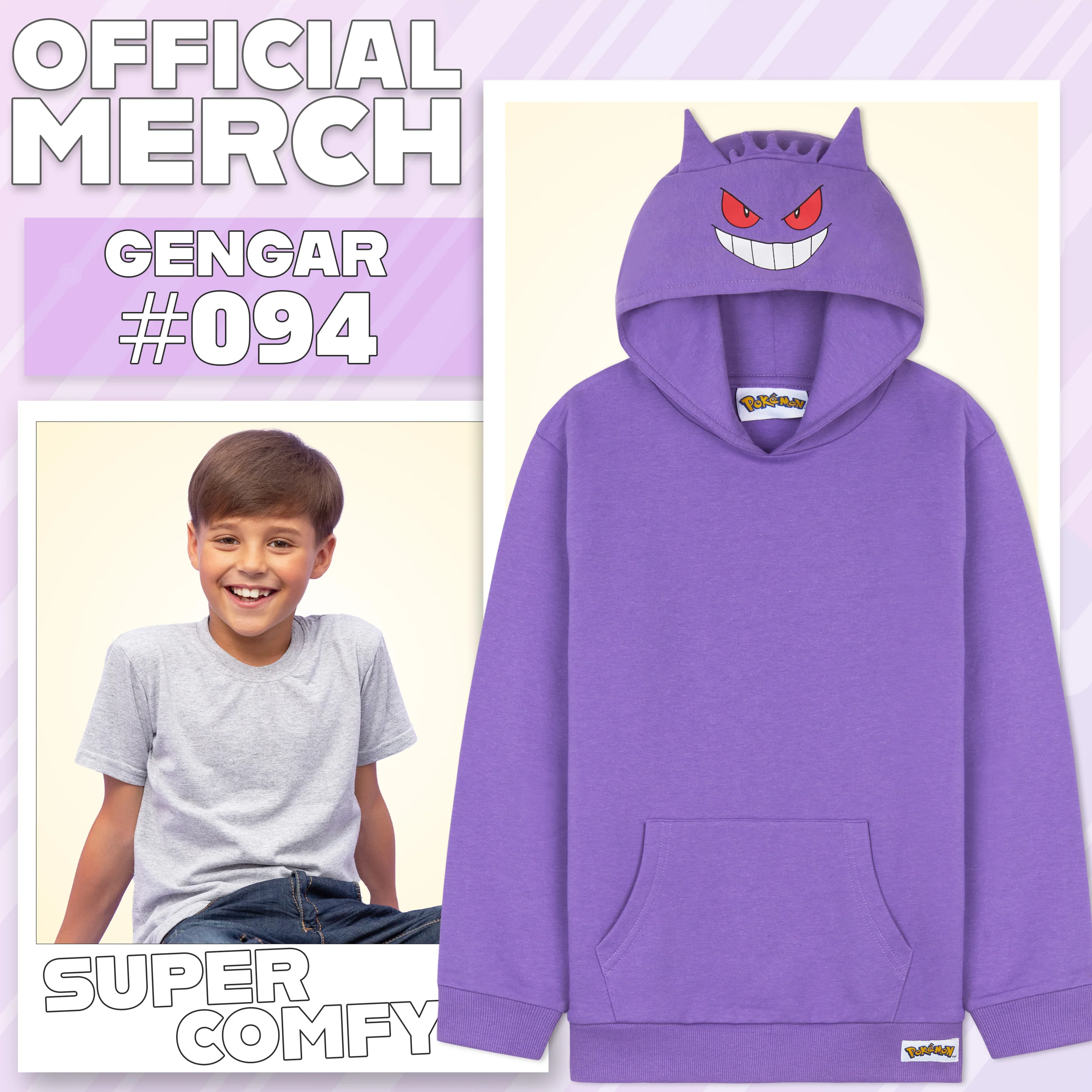 Pokemon Hoodie for Boys Teens, Hooded Sweatshirt, Gengar Pullover Casual - Image 3