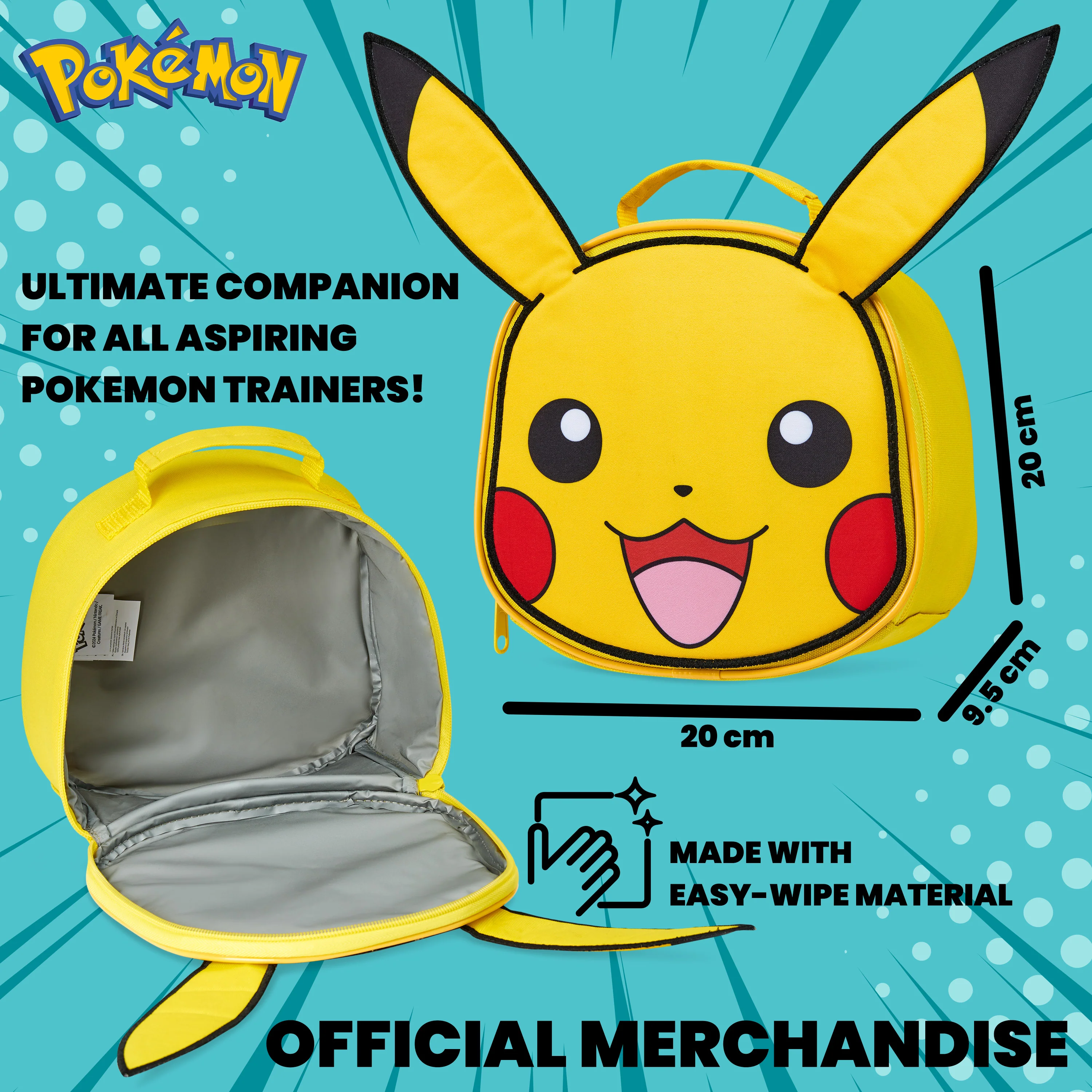 Pokemon Insulated Lunch Bag - Pikachu Lunch Case for School, Travel, Days Out - Image 6