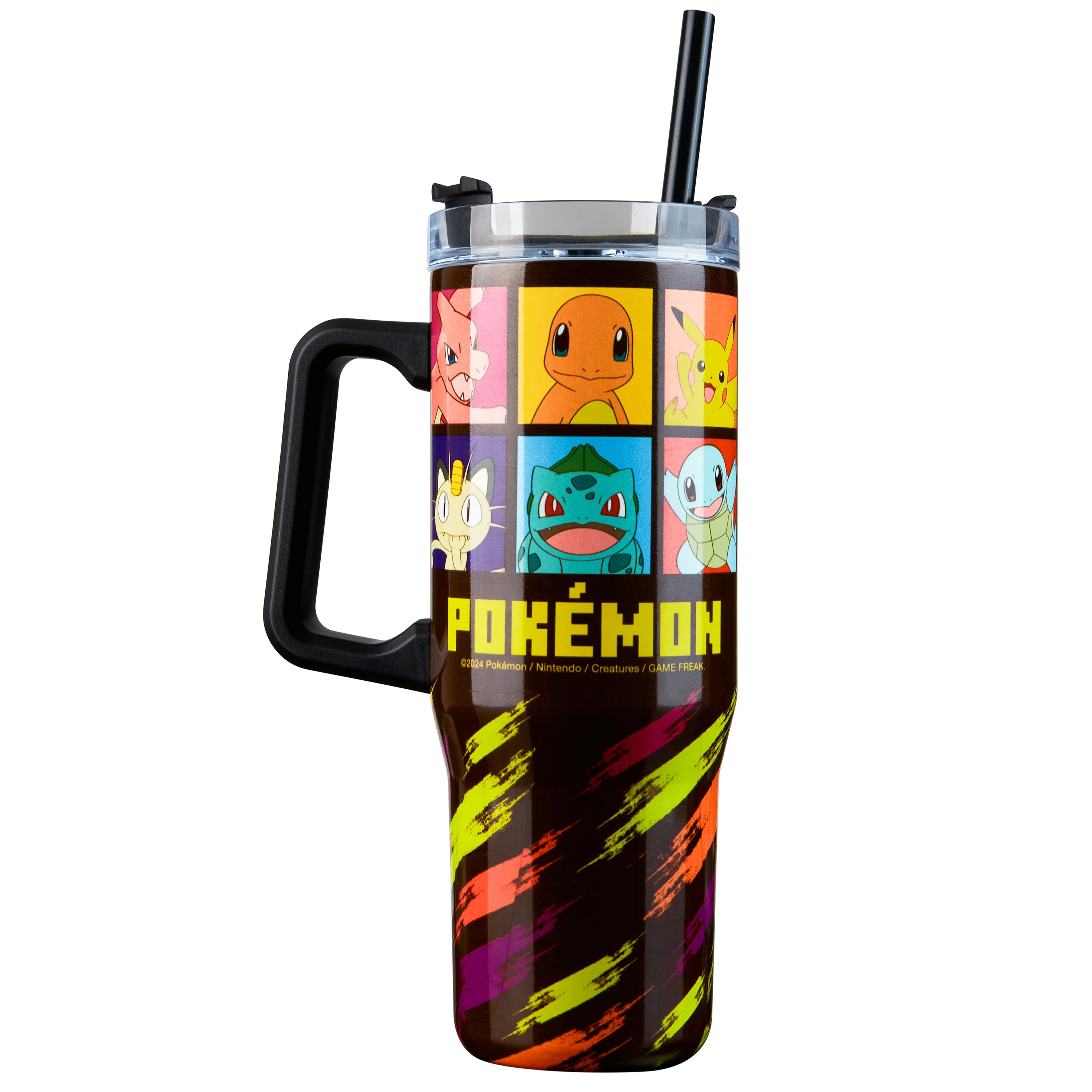 Pokemon Insulated Tumbler Travel Mug 940ml/33oz Anime Water Bottle with Straw & Handle