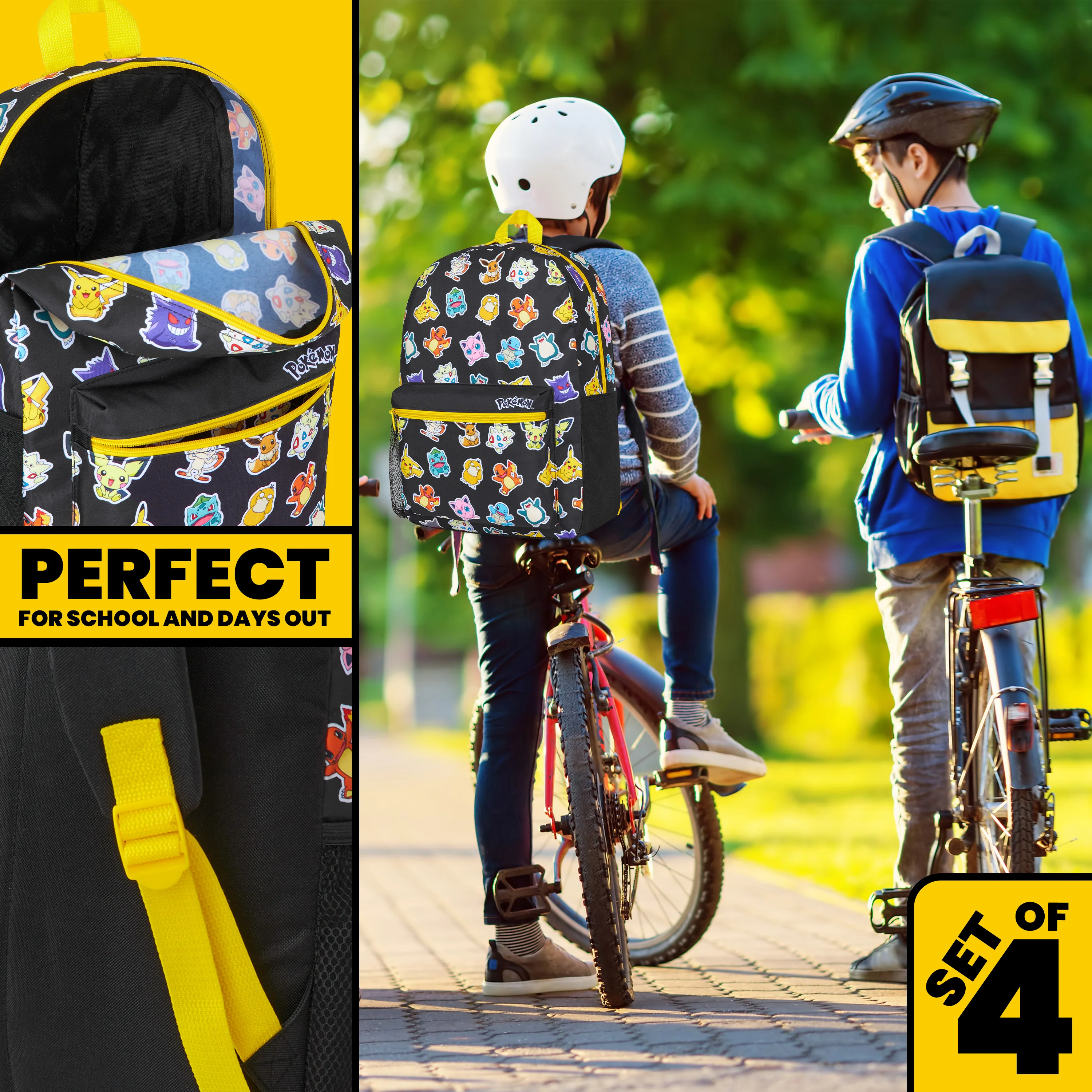 Pokemon 4 Piece Set: Backpack, Lunch Bag, Pencil Case & Water Bottle Set for Kids - Image 6