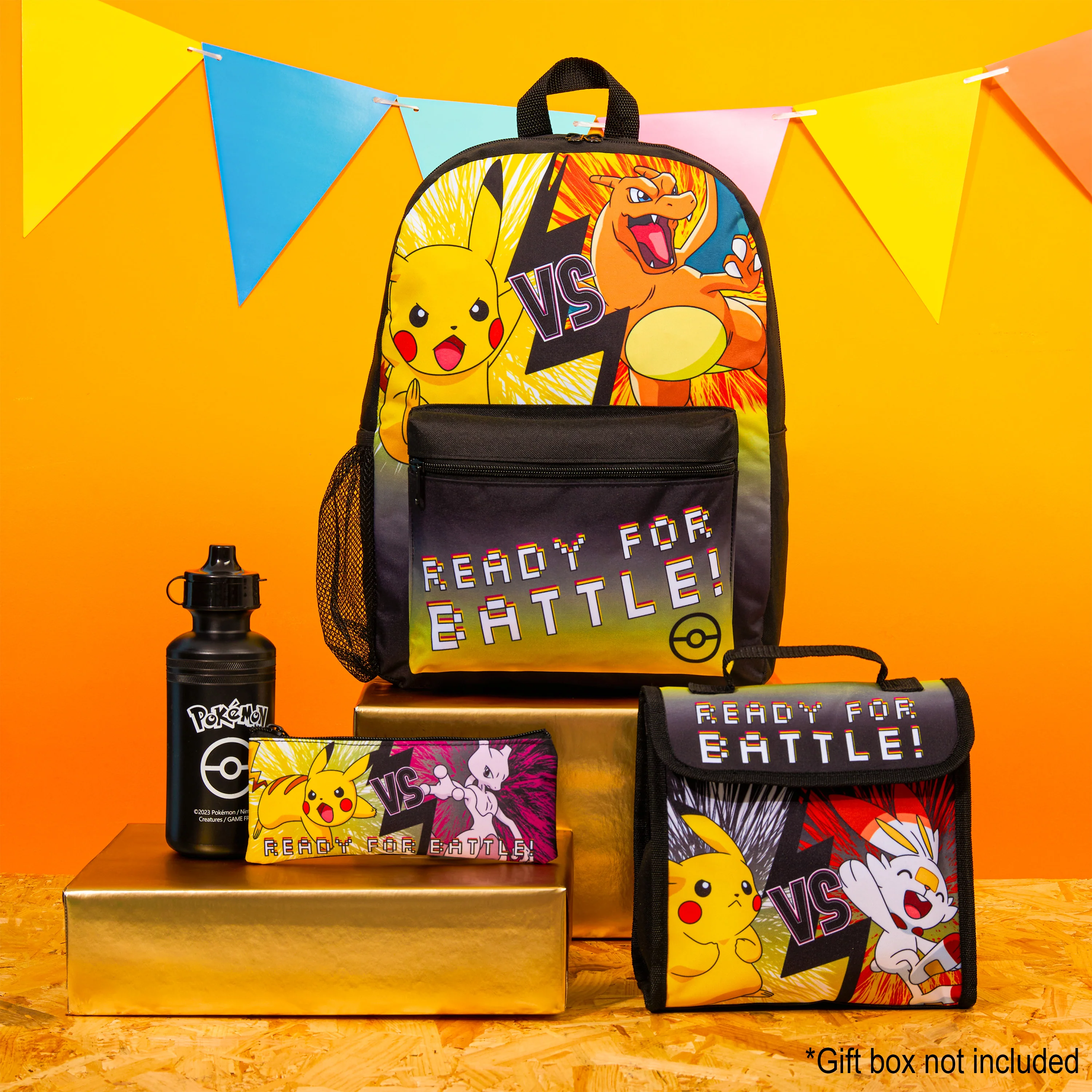 Pokemon Kids Backpack 4 Piece Set - Rucksack, Insulated Lunch Box, Kids Pencil Case BPA Free 500ml Water Bottle - Image 2