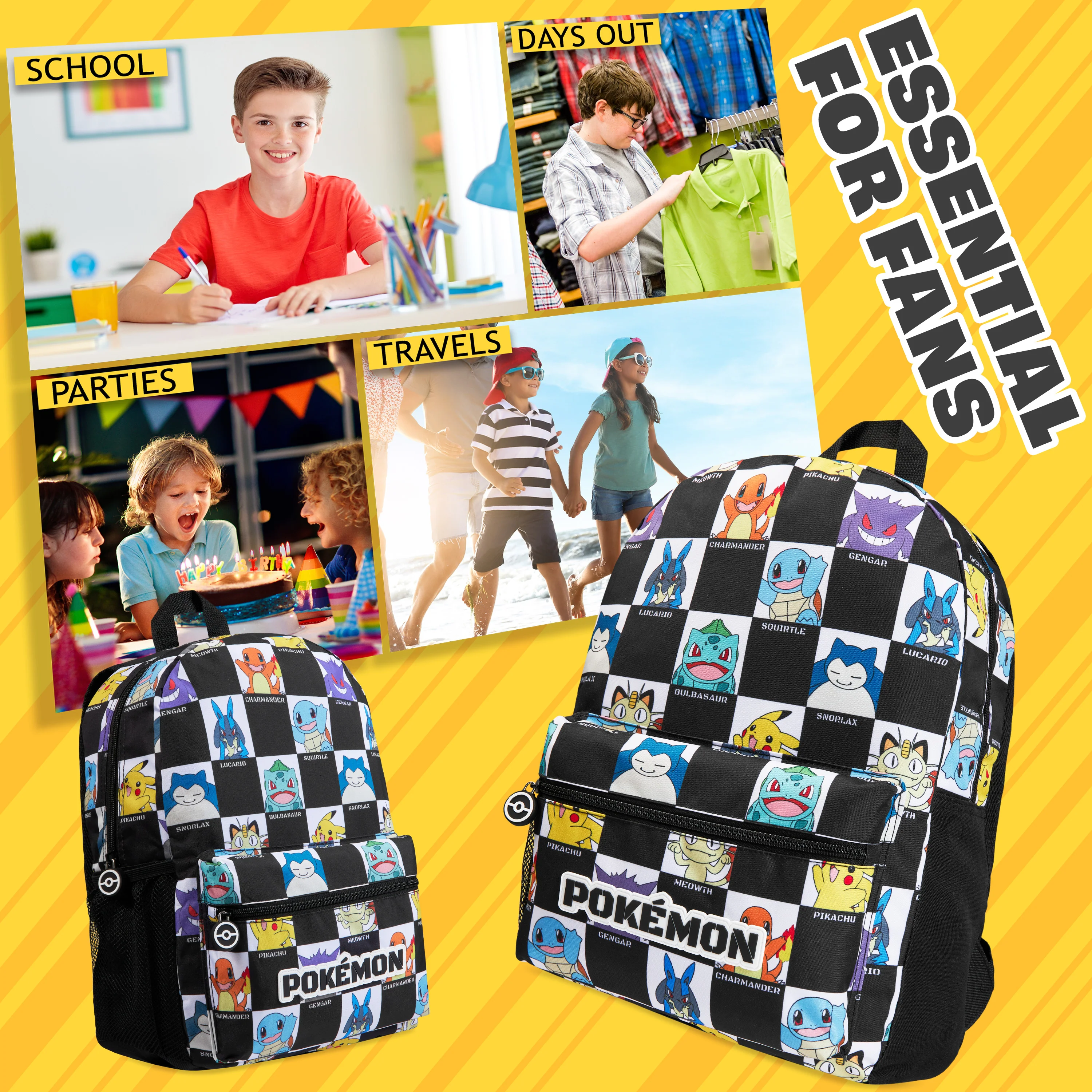 Pokemon Kids Backpack with Water Bottle Pocket for School, Sports, Travel - Anime Gifts - Image 5