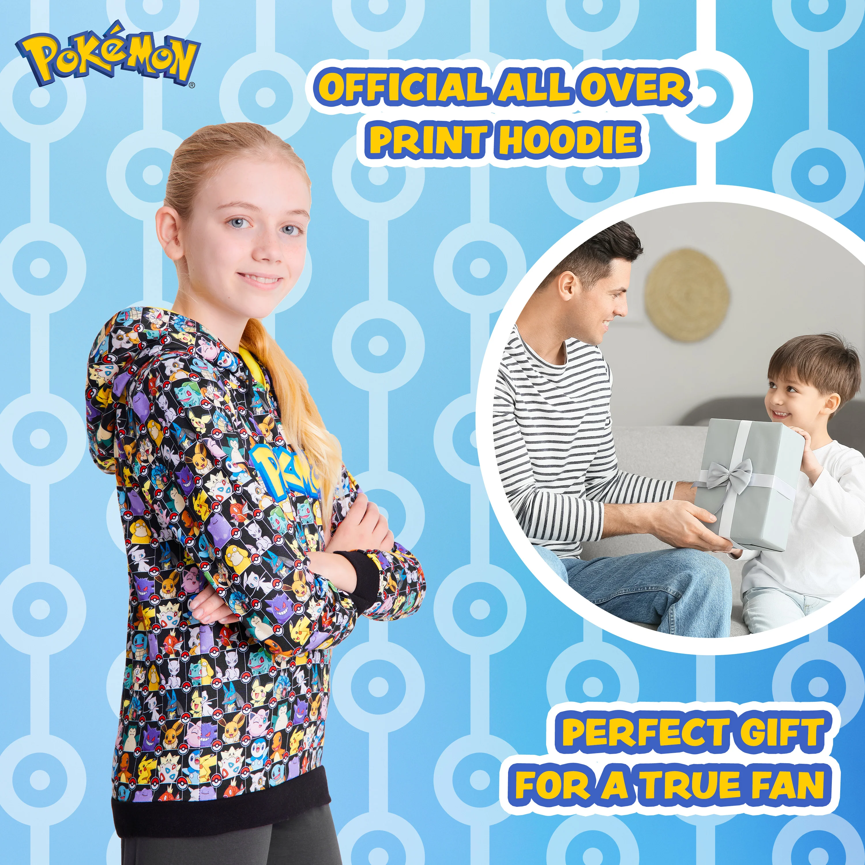 Pokemon Kids Hoodie for Teenagers and Boys, AOP Pokemon Hoodie - Image 3