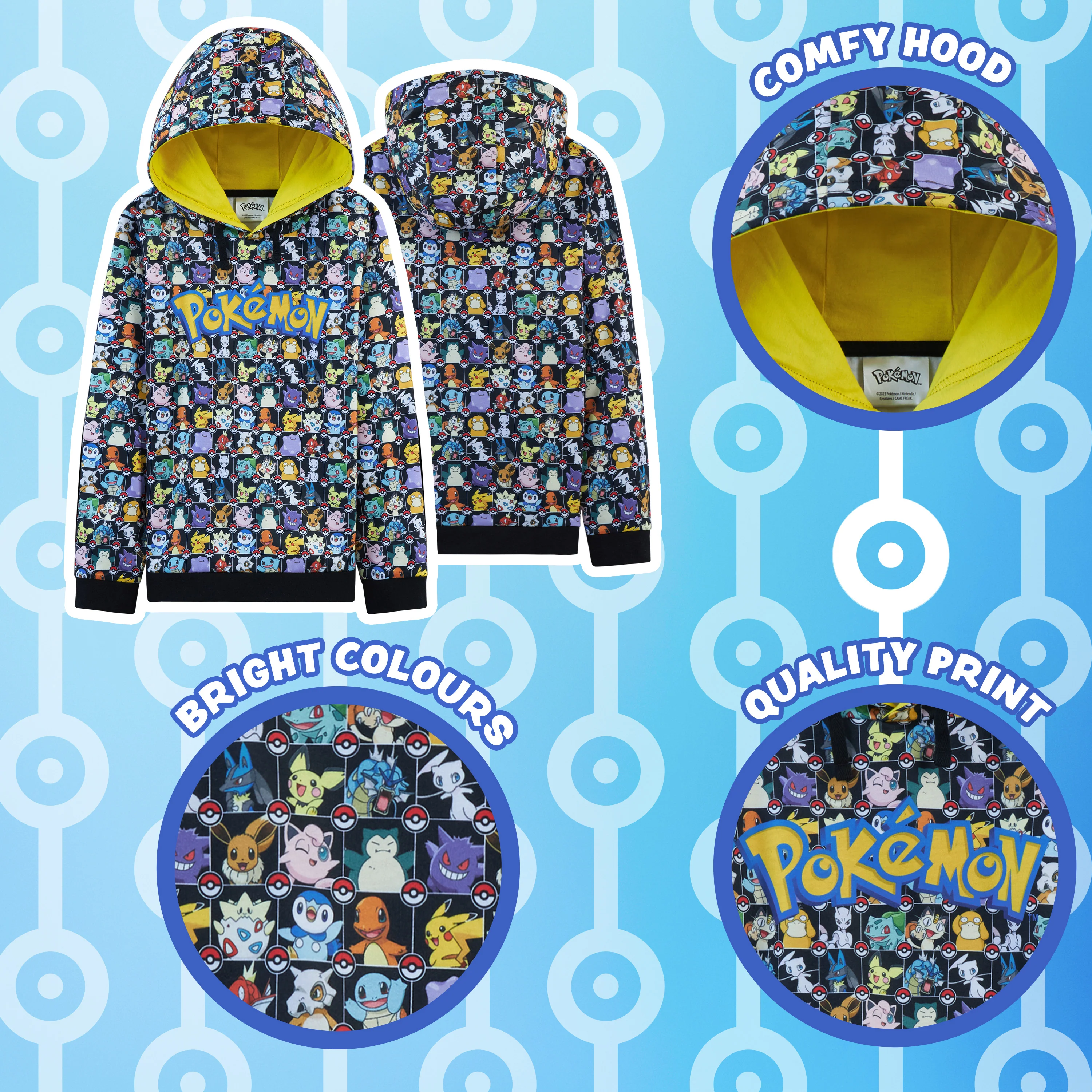 Pokemon Kids Hoodie for Teenagers and Boys, AOP Pokemon Hoodie - Image 4