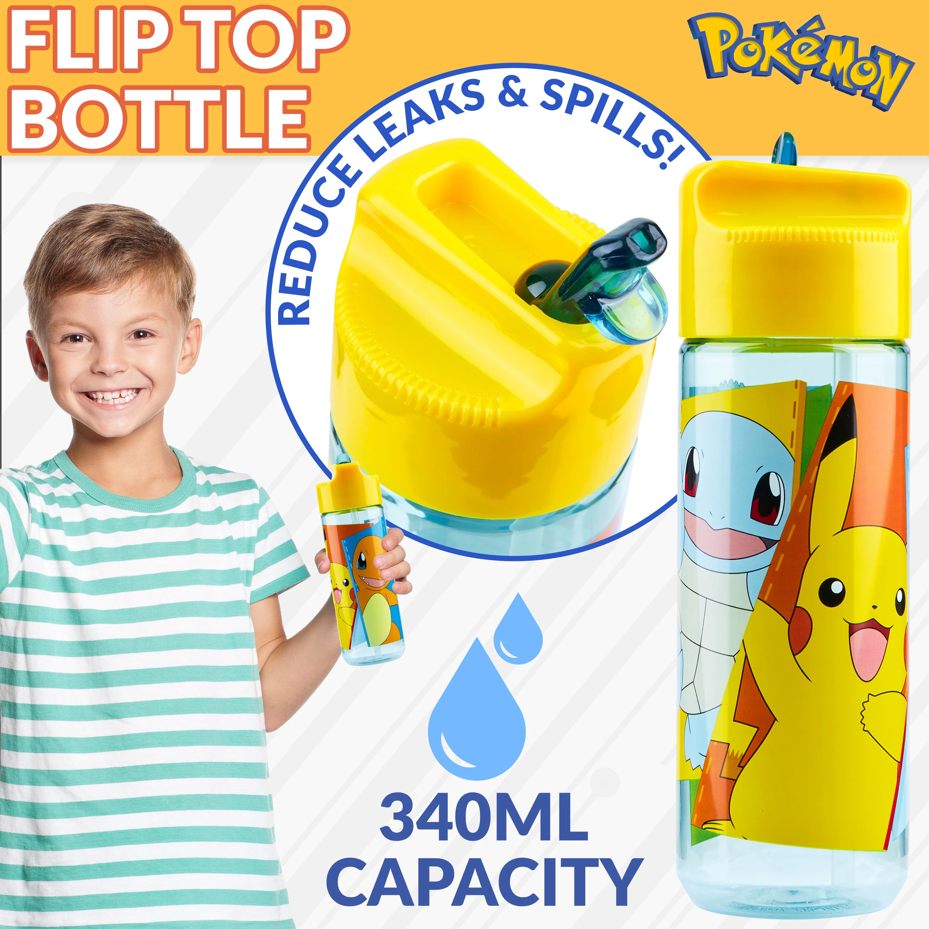 Pokemon Kids Lunchbox with Compartments and Water Bottle for School or Day Trips - Image 4