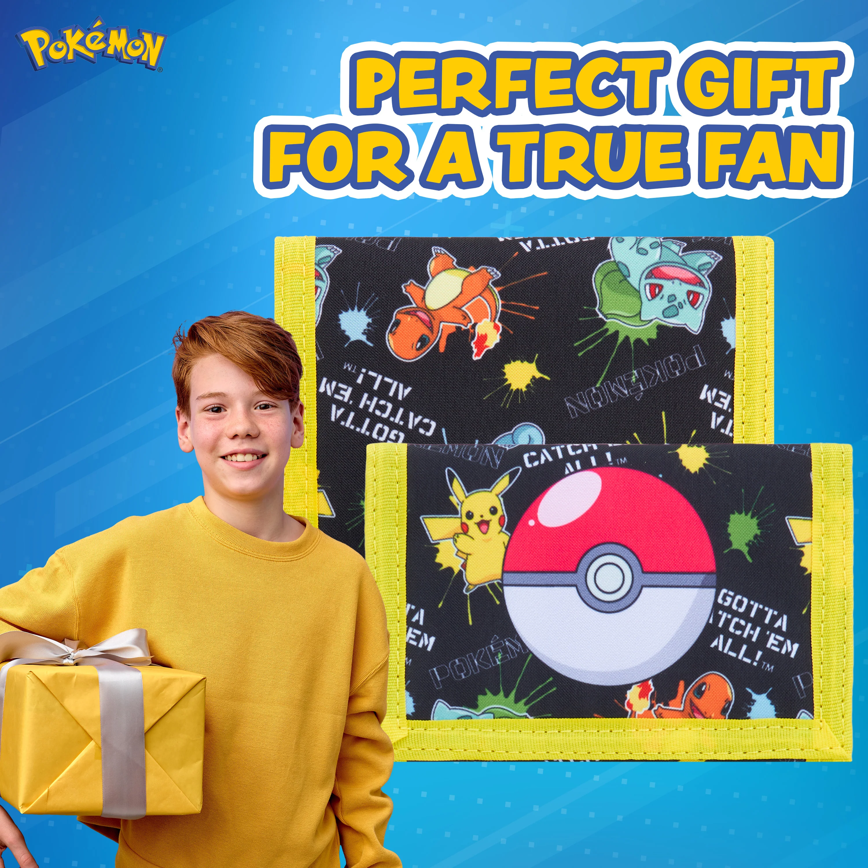 Pokemon Kids Wallet, Pikachu Trifold Wallet - Image 2